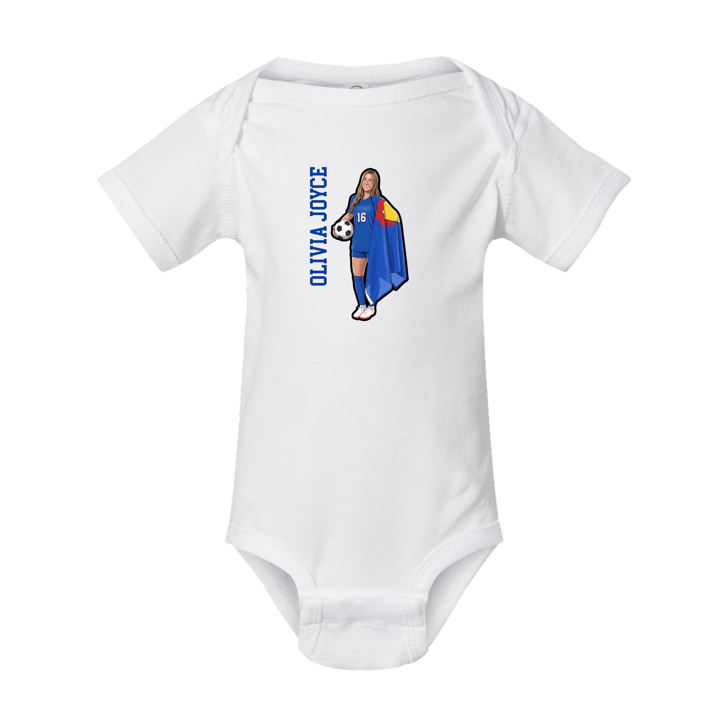 Baby Onesie — Name Vertical in White