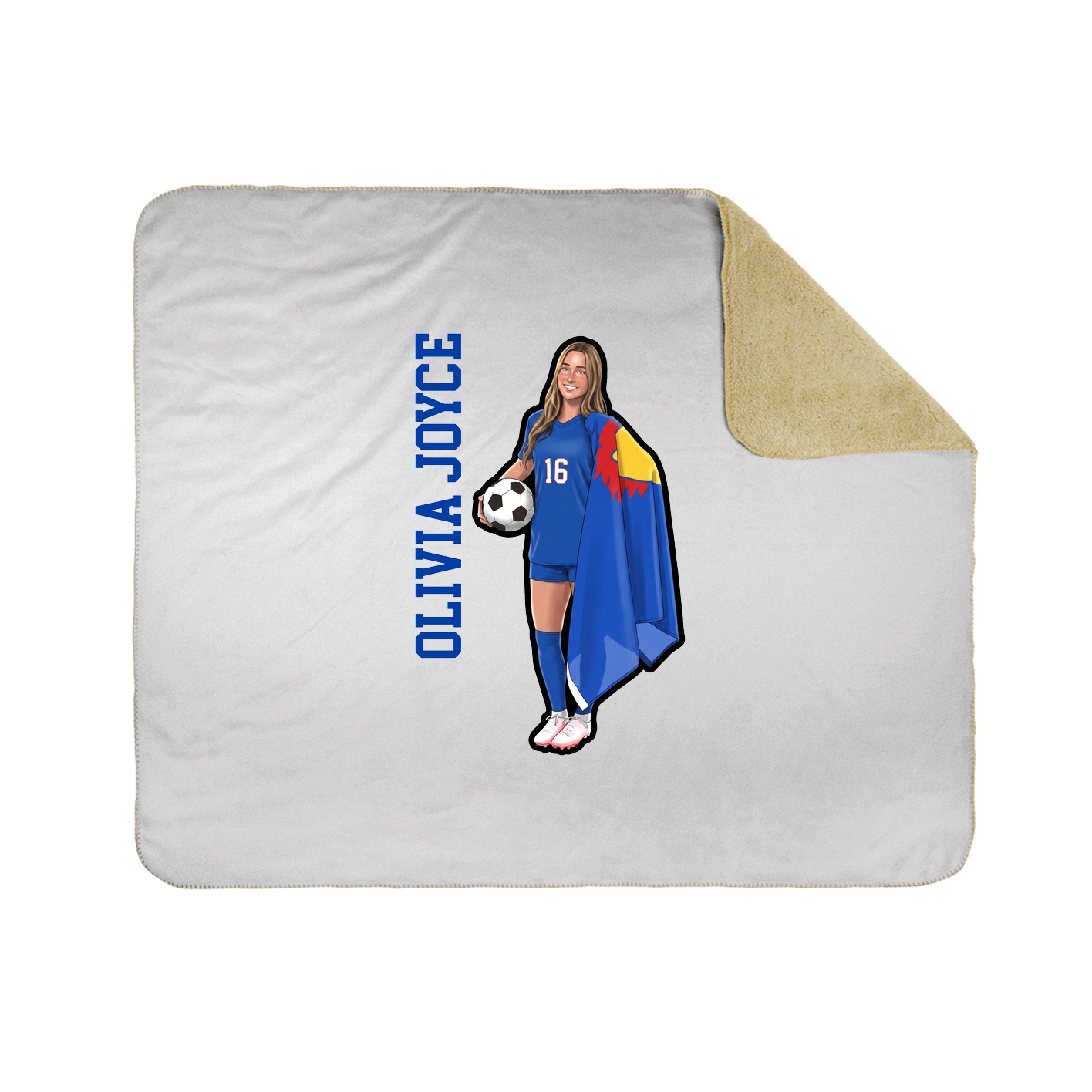 Throw Blanket — Name Vertical in White
