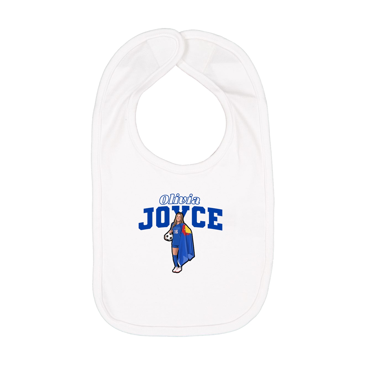 Infant Bib — Name Arch in White