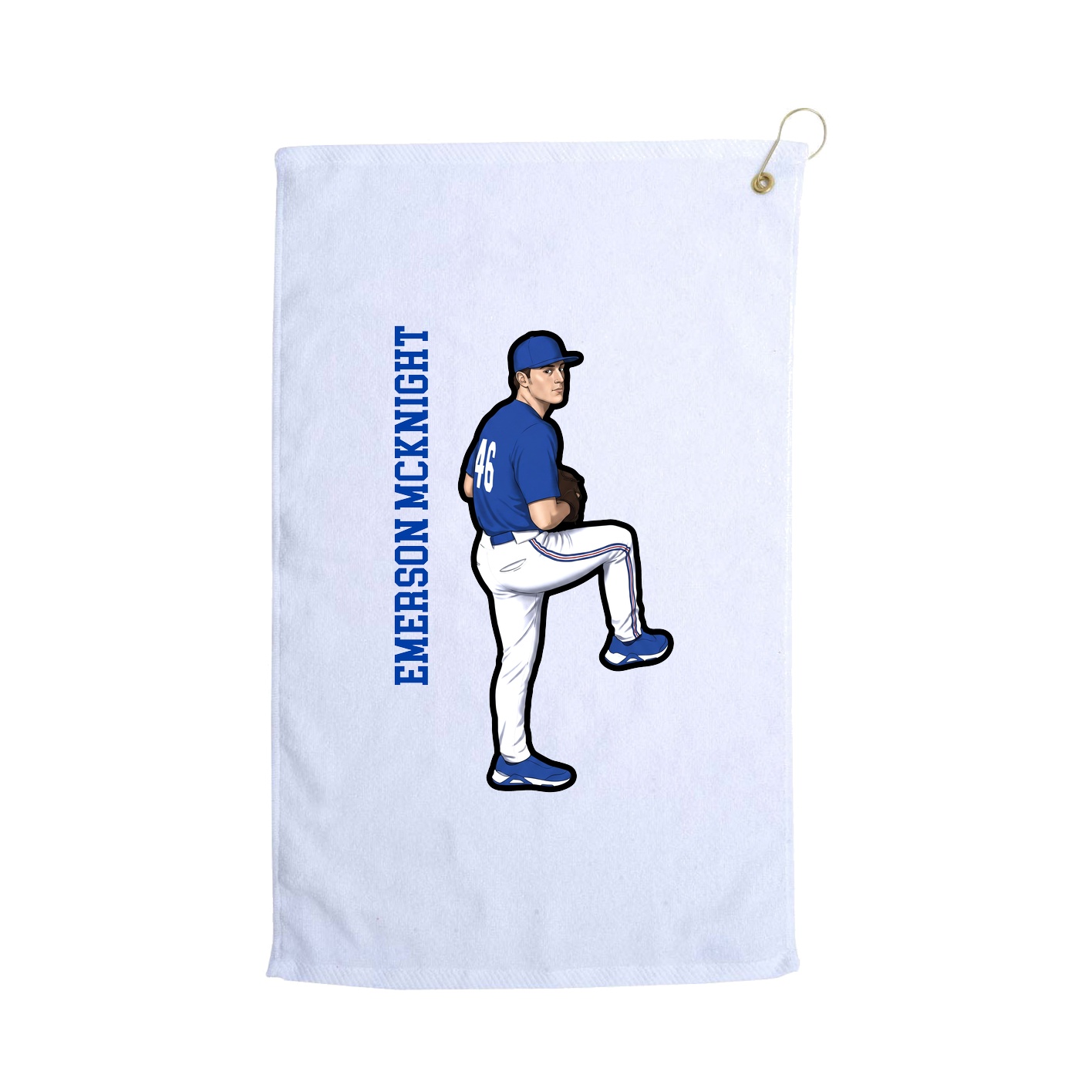 Golf Towel — Name Vertical in White