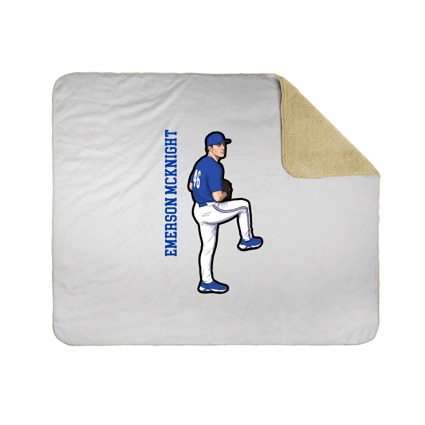 Throw Blanket — Name Vertical in White