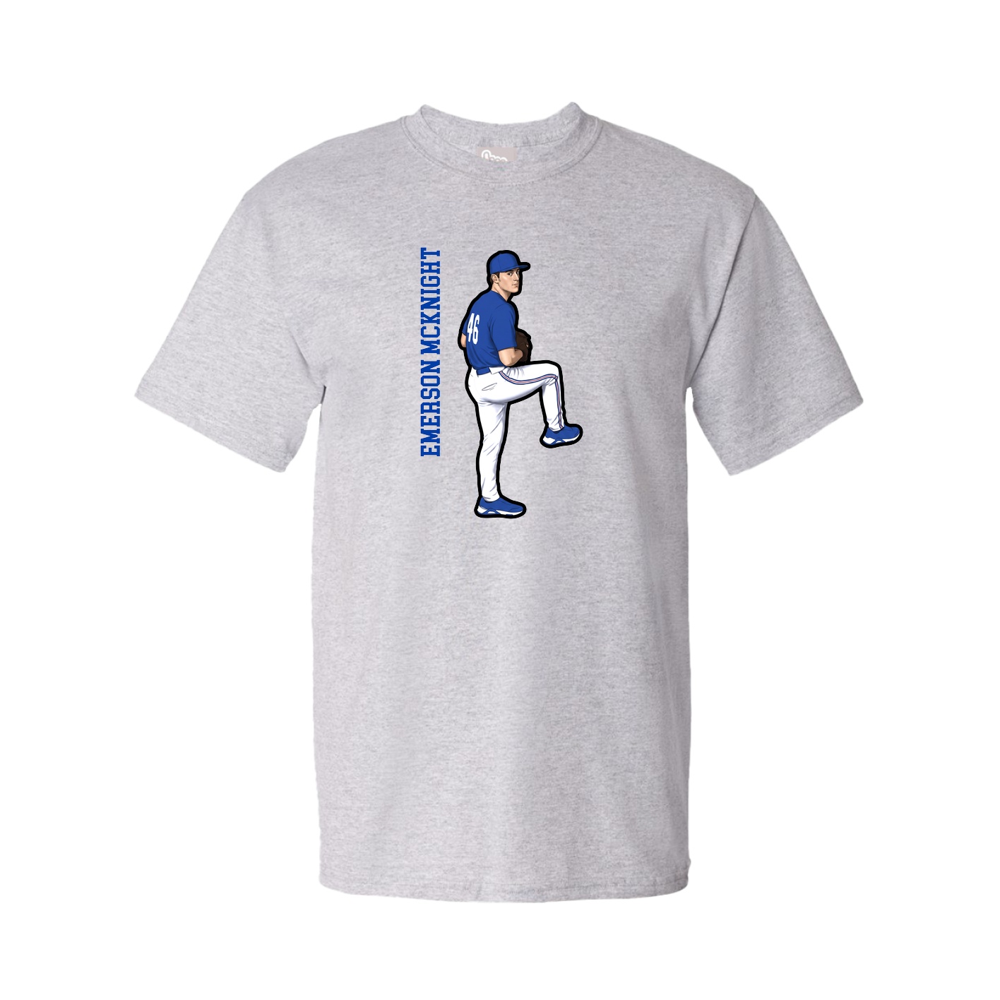 Tee — Name Vertical in Grey