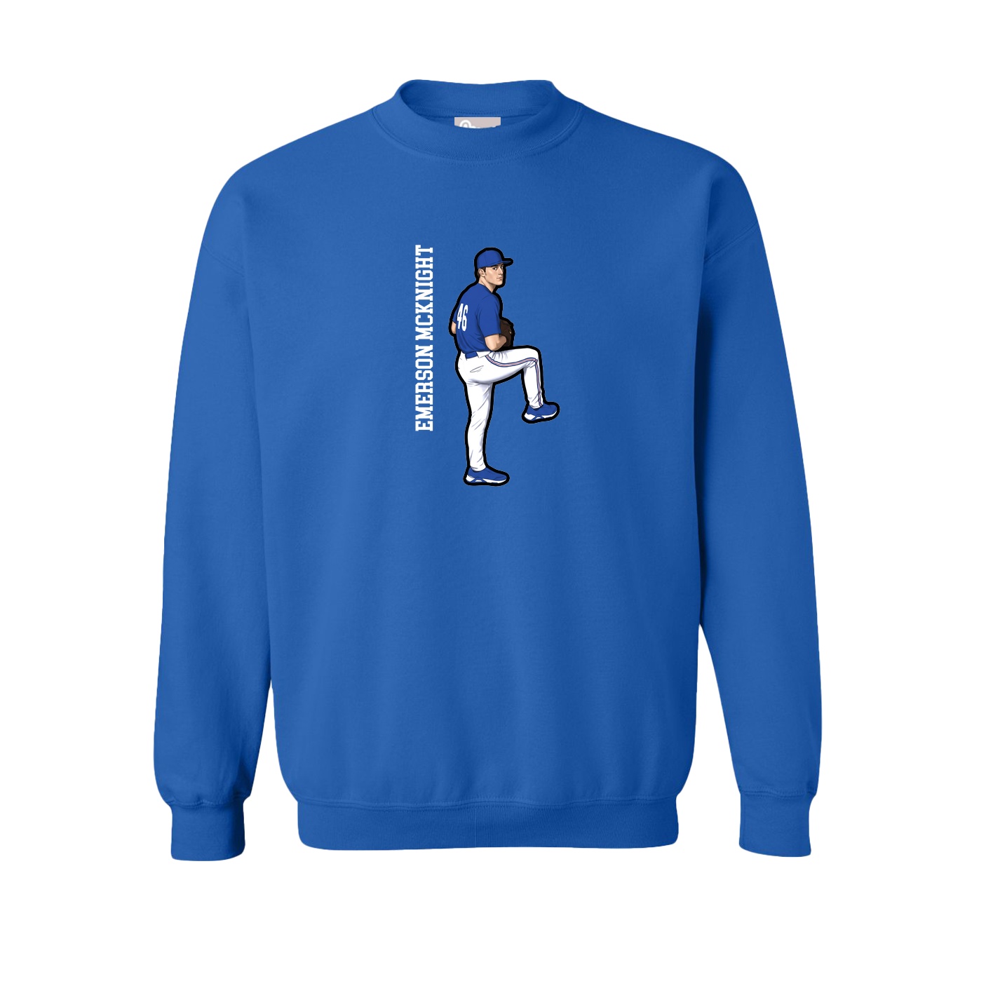 Fleece Crew — Name Vertical in Royal
