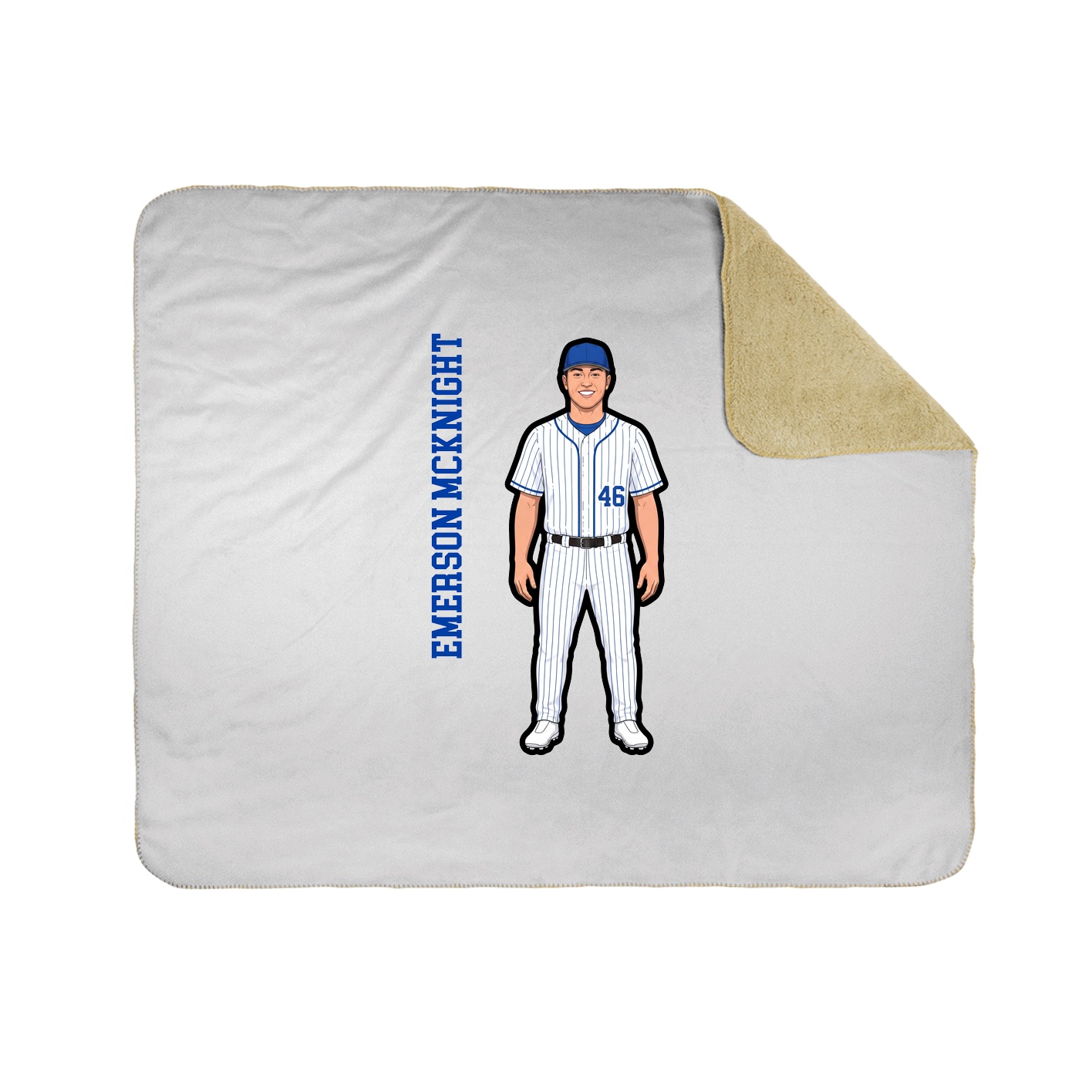 Throw Blanket — Name Vertical in White
