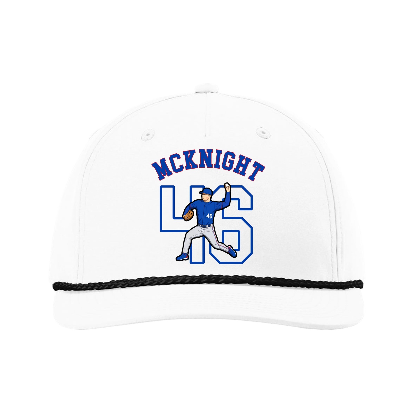 Five-Panel Classic Rope Cap — Shirsey Arch in White