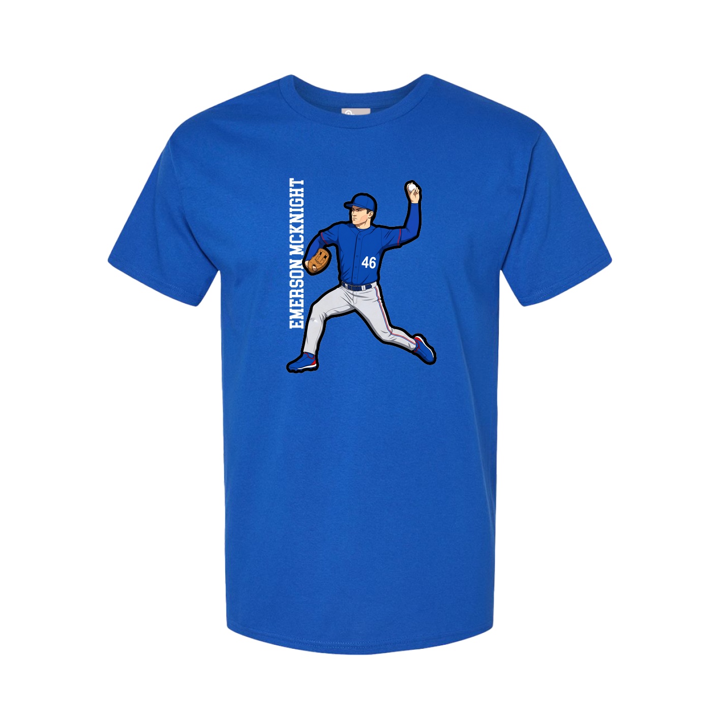 Youth Tee — Name Vertical in Royal