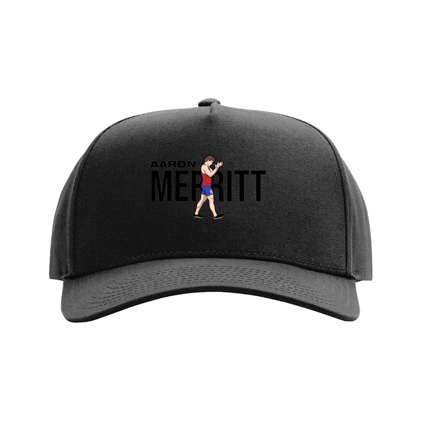Full Fabric Five-Panel Champ Cap — Player Name in Black