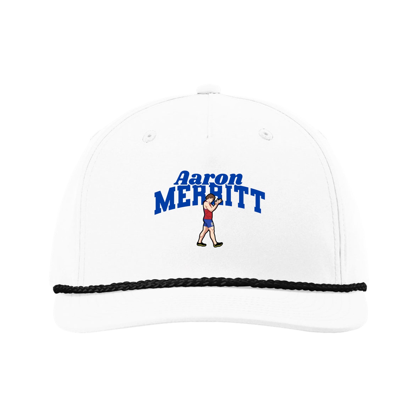 Five-Panel Classic Rope Cap — Signature Arch in White