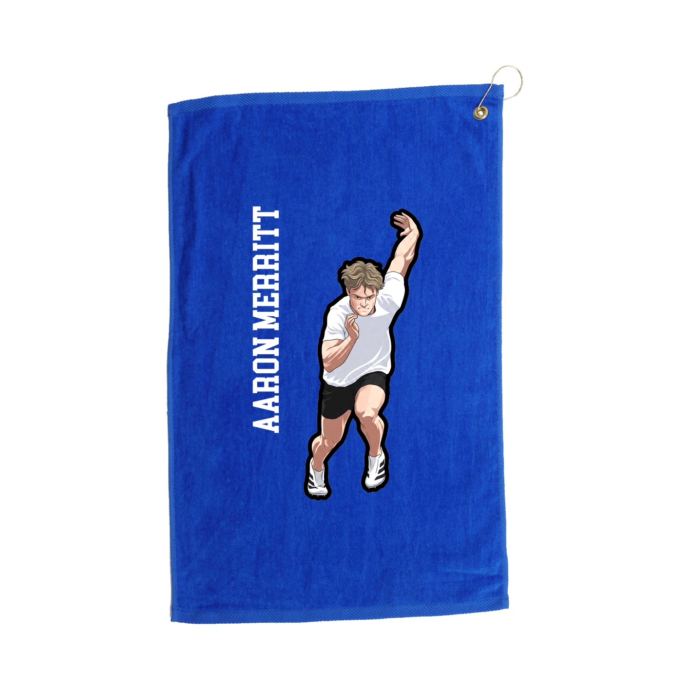 Golf Towel — Name Vertical in Royal