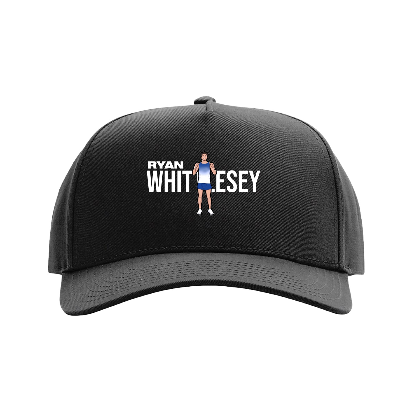 Full Fabric Five-Panel Champ Cap — Player Name in Black