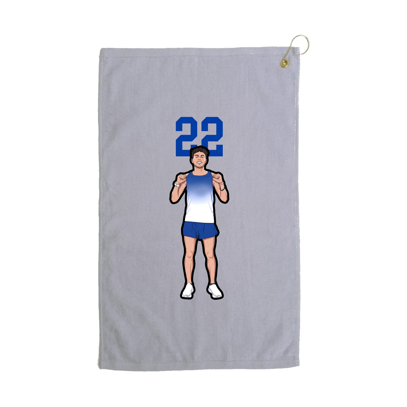 Golf Towel — Number Top in Grey