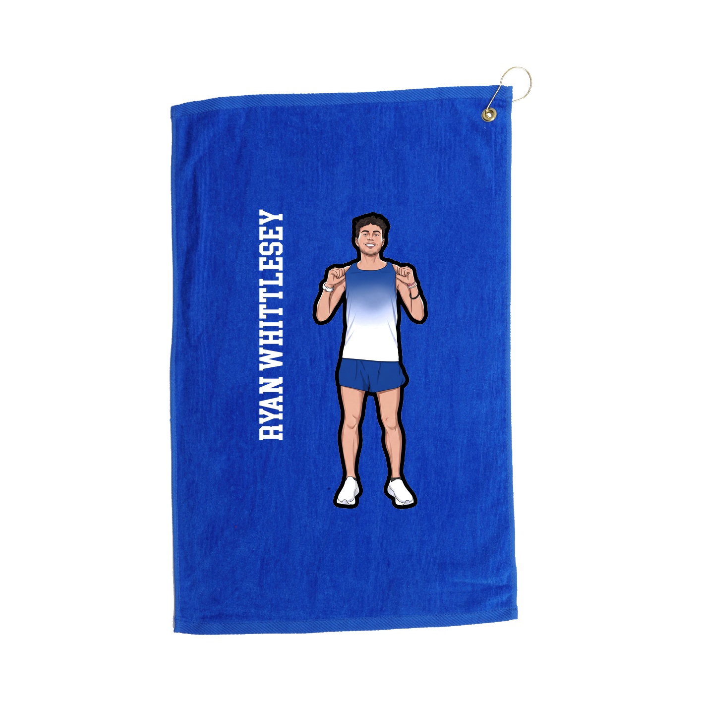 Golf Towel — Name Vertical in Royal