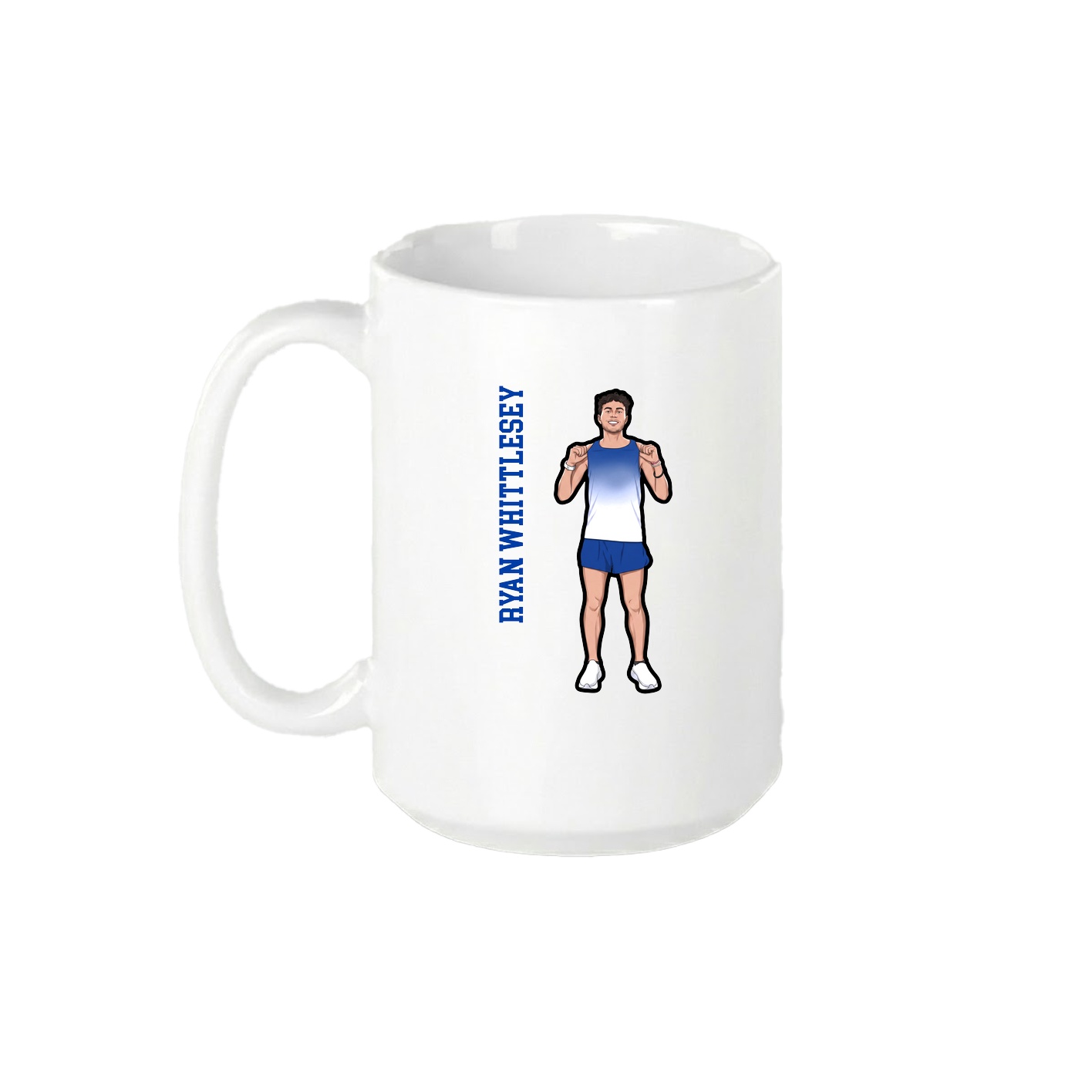15oz Coffee Mug — Name Vertical in White