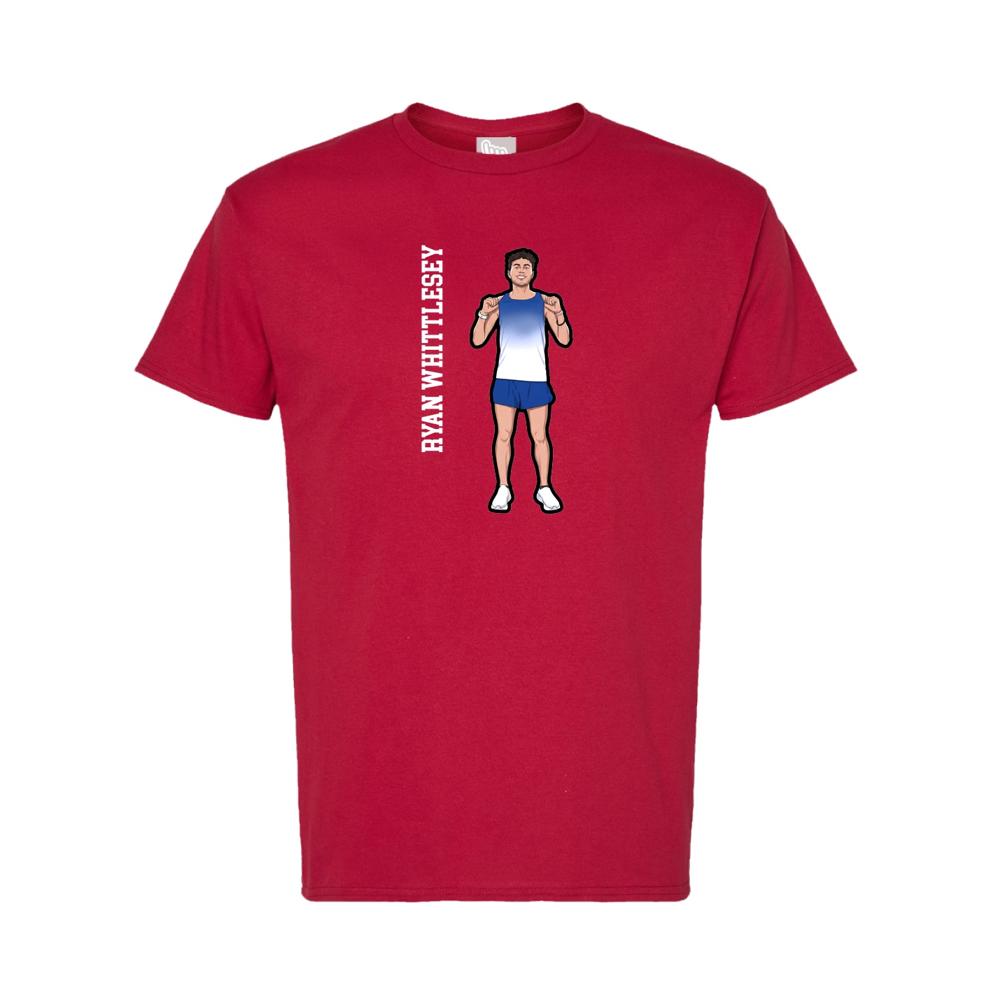 Tee — Name Vertical in Crimson