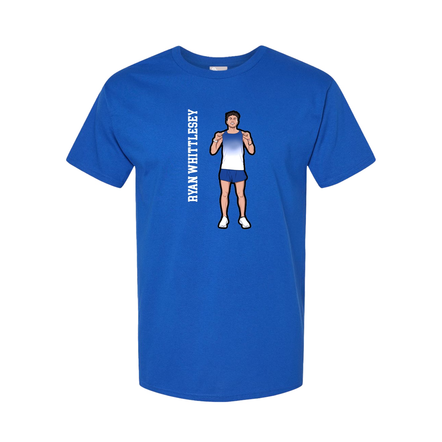 Youth Tee — Name Vertical in Royal