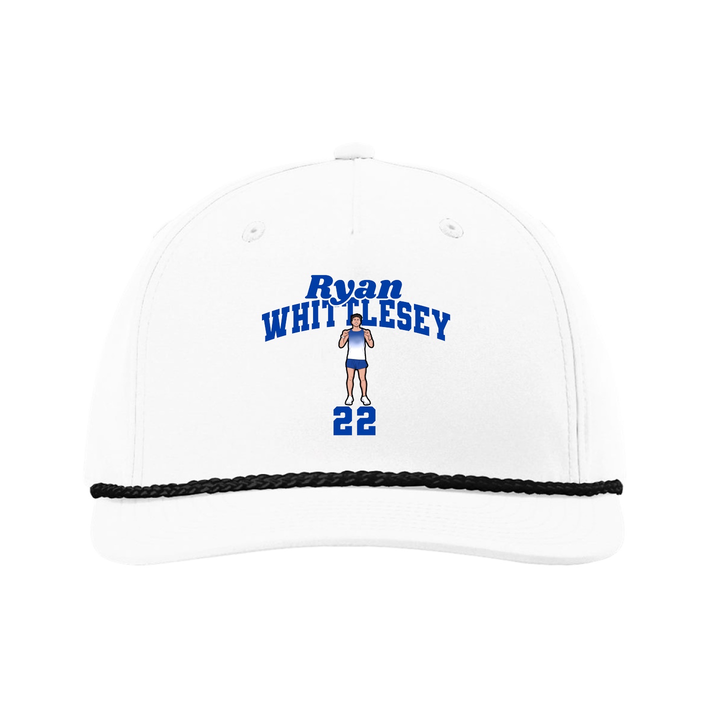 Five-Panel Classic Rope Cap — Signature Arch in White