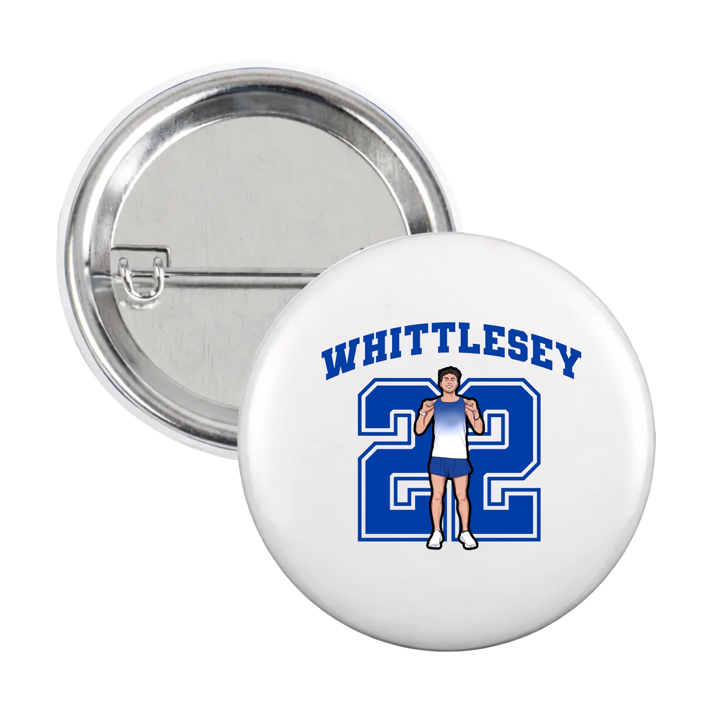 Game Day Button — Number in White