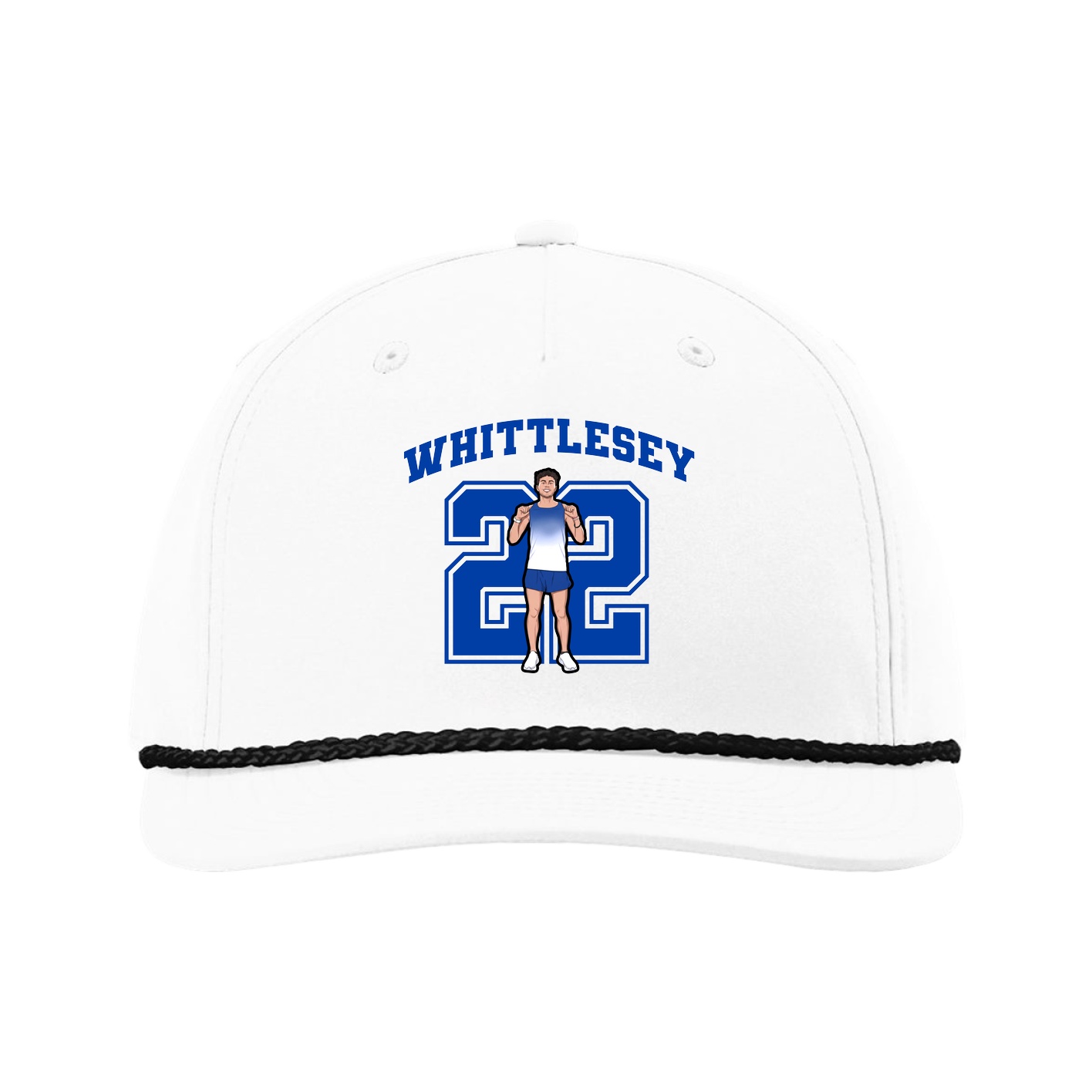 Five-Panel Classic Rope Cap — Number in White