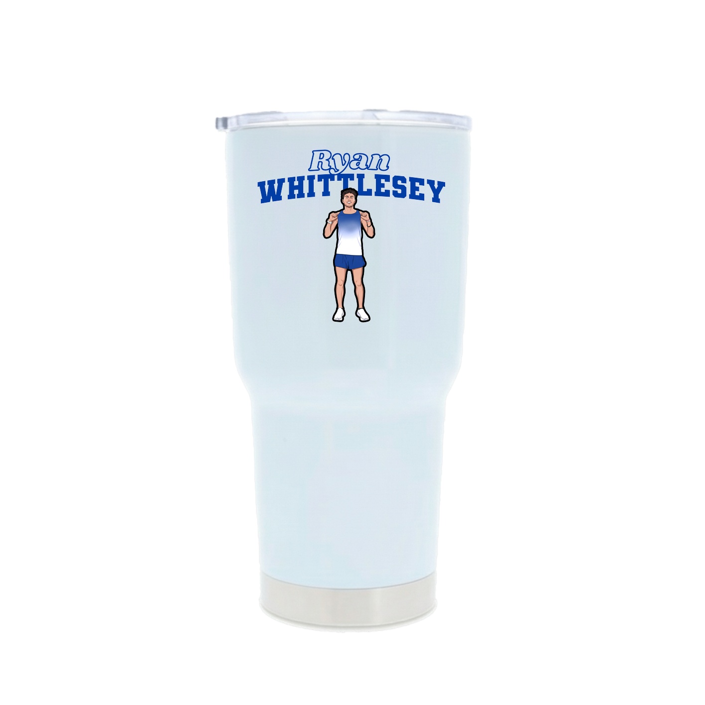 30oz Stainless Steel Tumbler — Name Arch in White