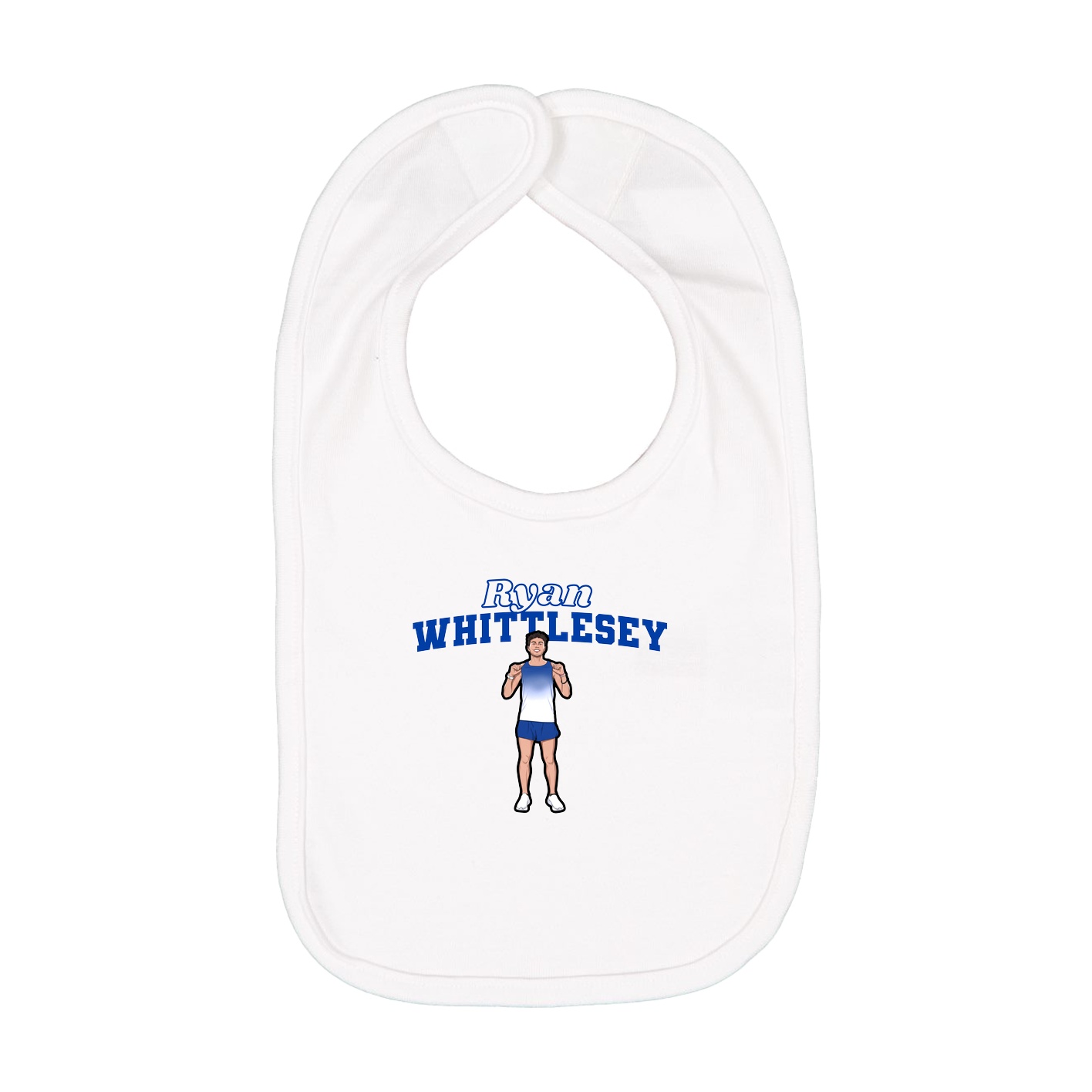 Infant Bib — Name Arch in White