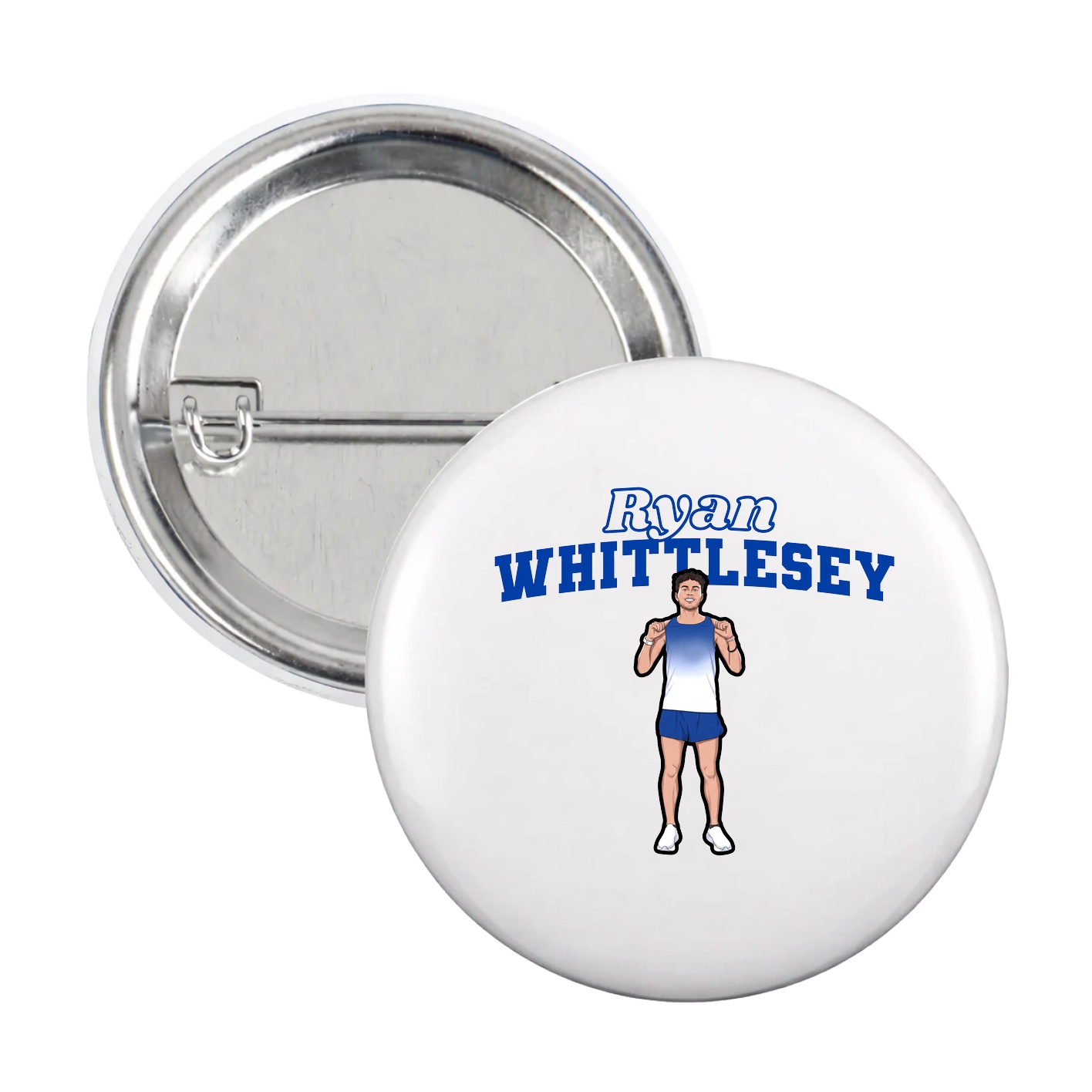 Game Day Button — Name Arch in White