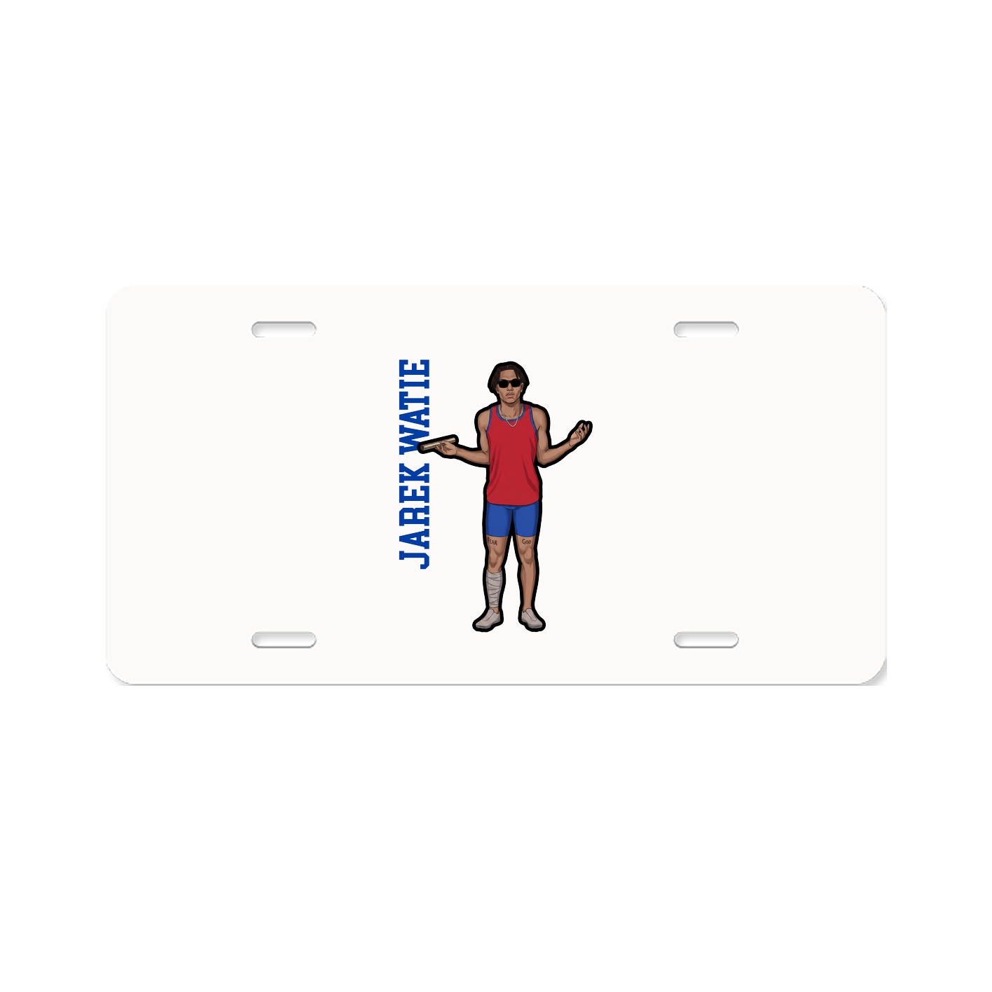 License Plate — Name Vertical in Classic