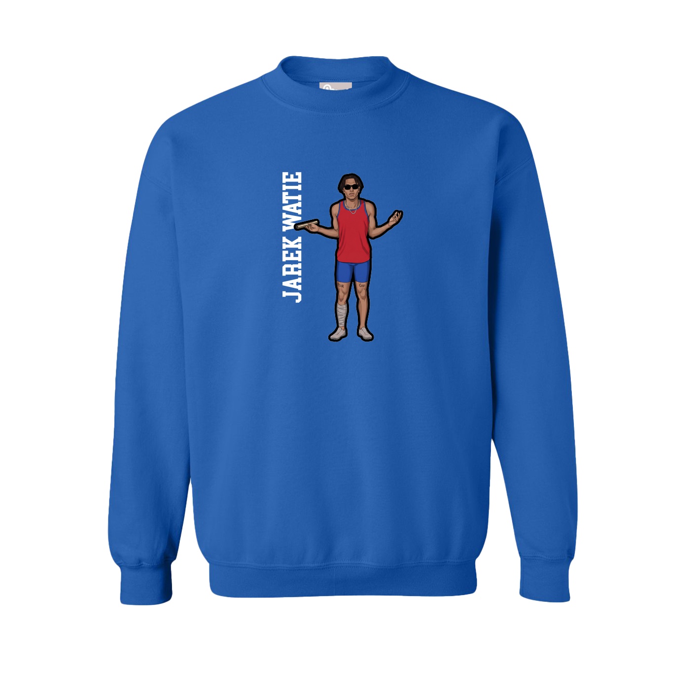 Fleece Crew — Name Vertical in Royal