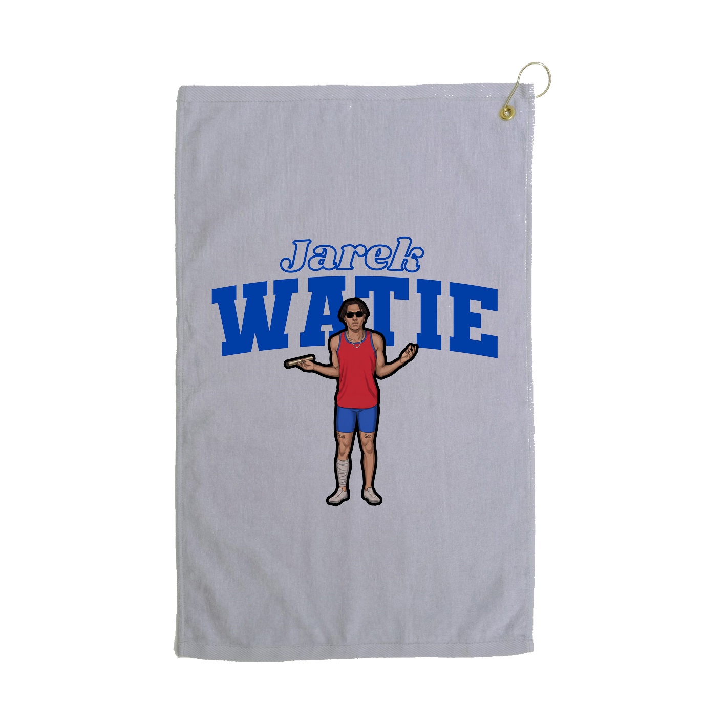 Golf Towel — Name Arch in Grey