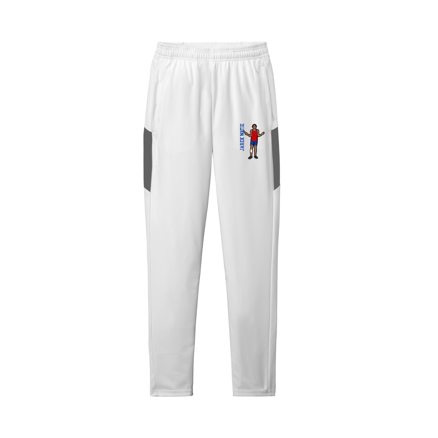 Team Travel Pant — Name Vertical in White/Grey