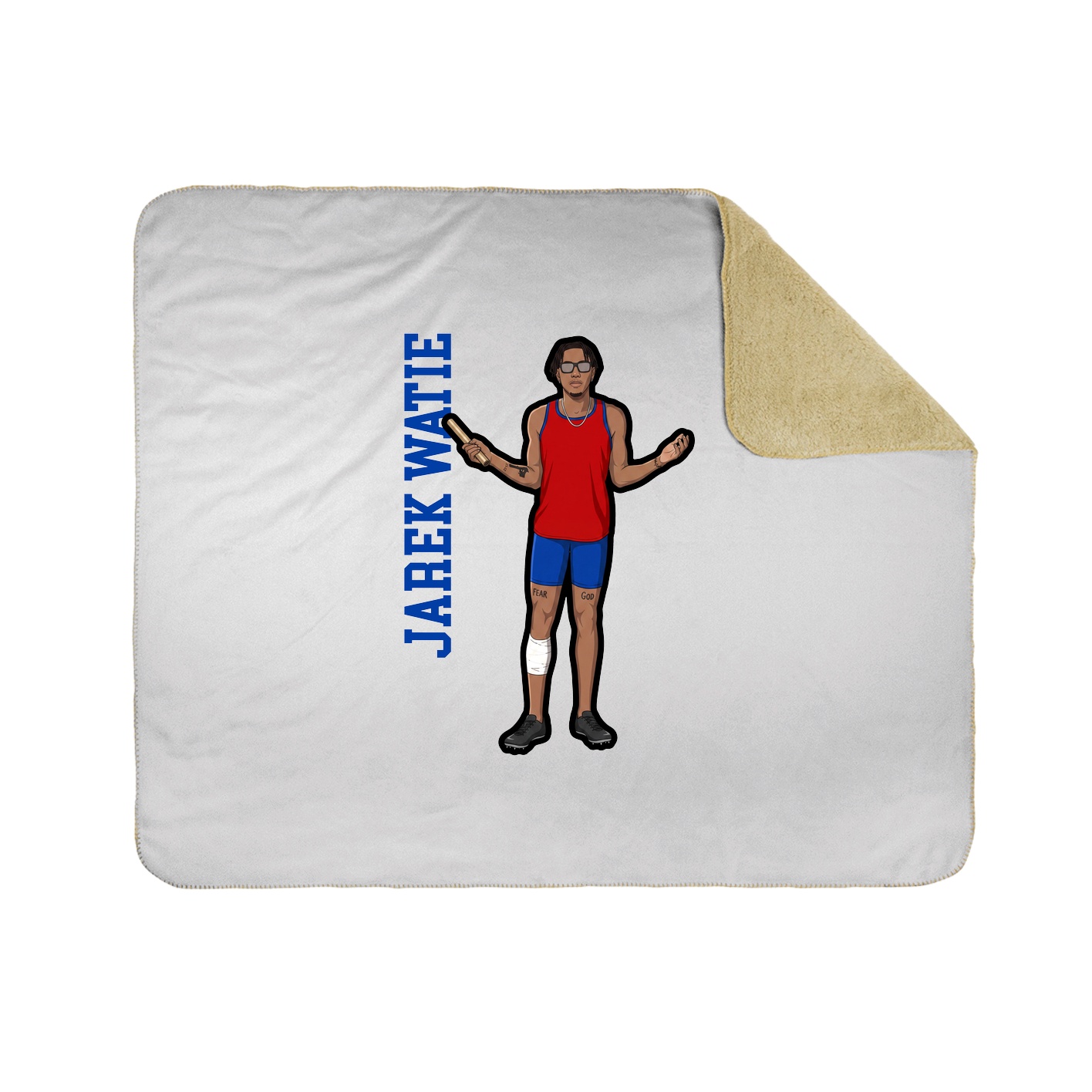 Throw Blanket — Name Vertical in White
