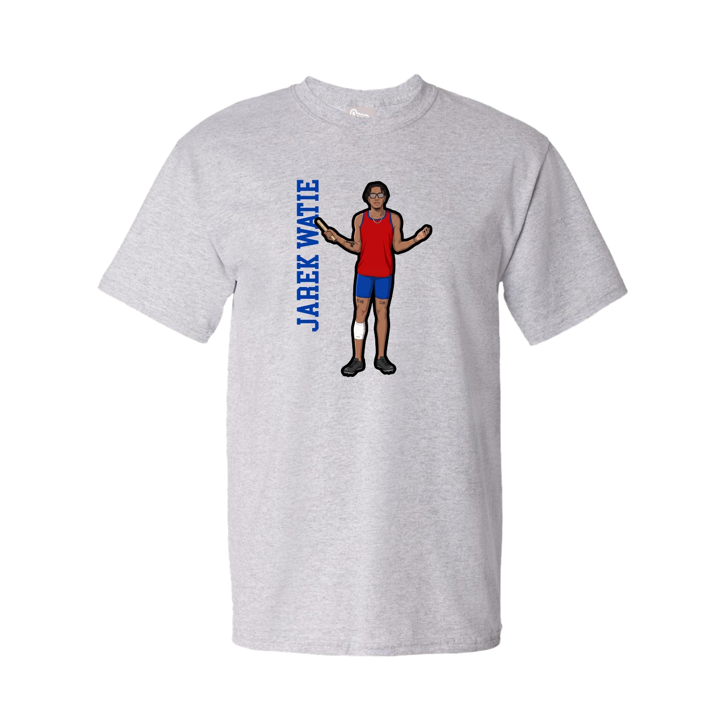 Youth Tee — Name Vertical in Grey