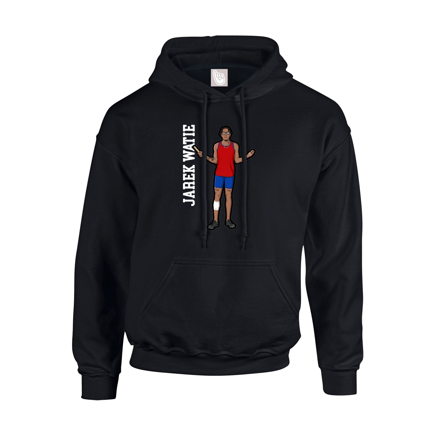 Hoodie — Name Vertical in Black