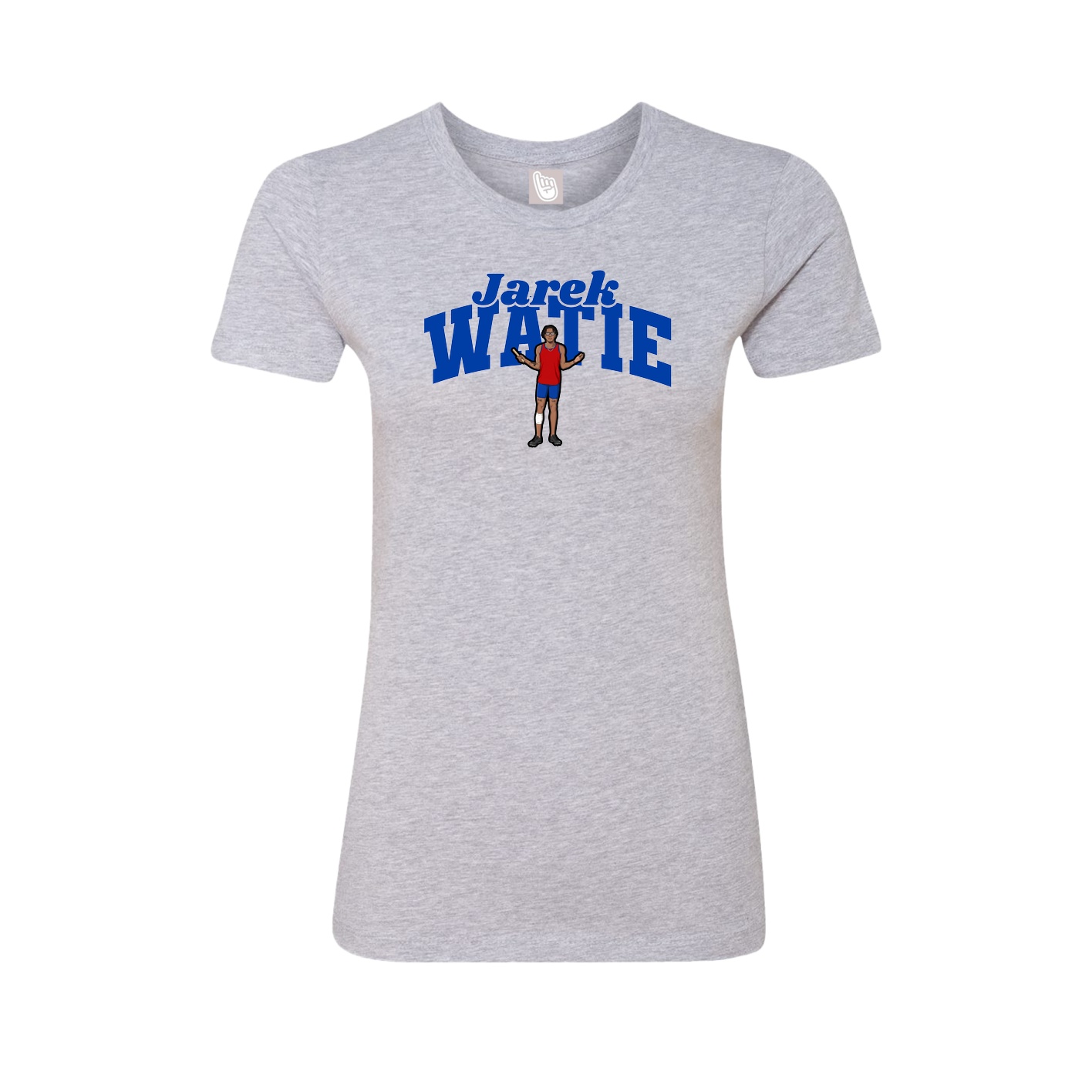 Fitted Women's Tee — Signature Arch in Grey