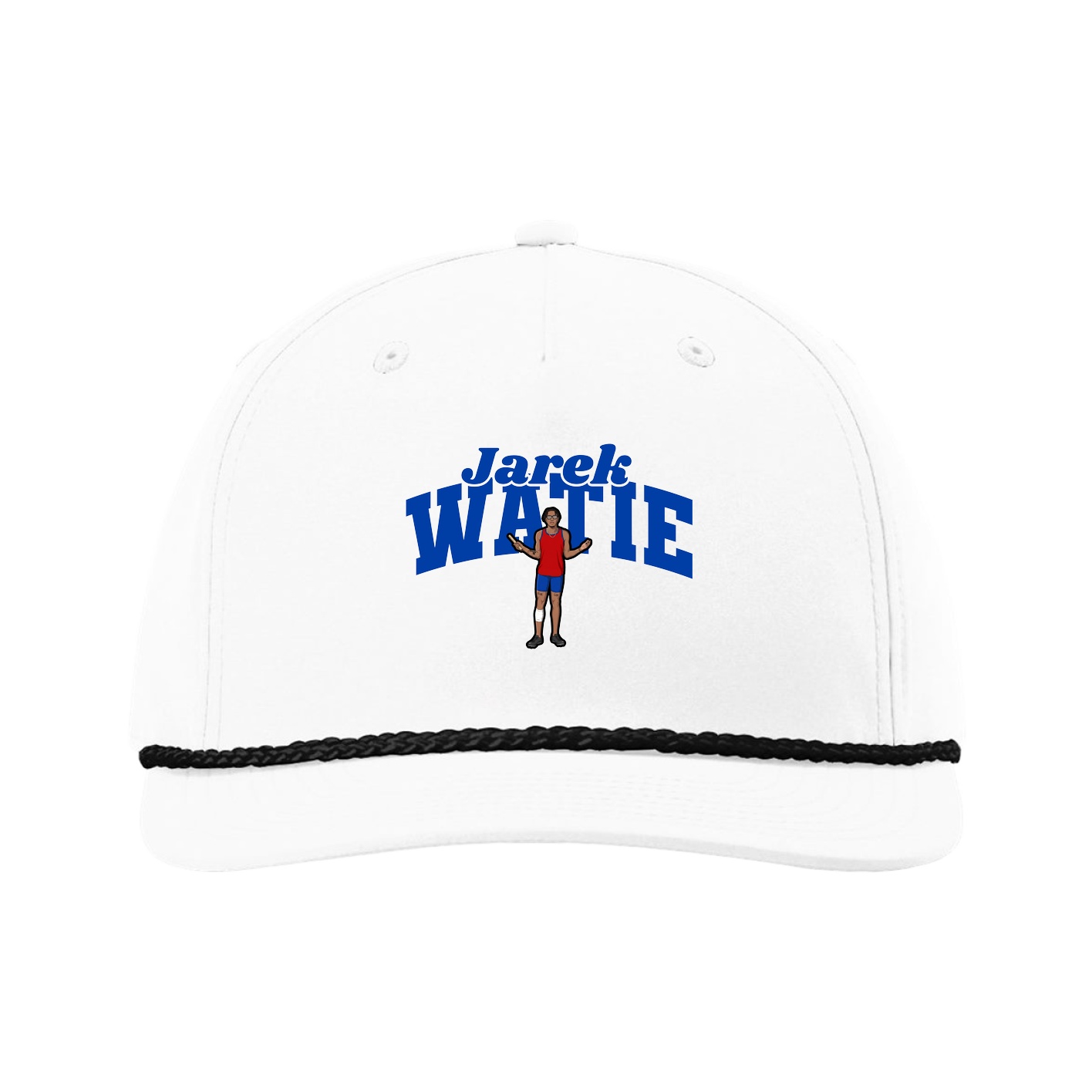 Five-Panel Classic Rope Cap — Signature Arch in White
