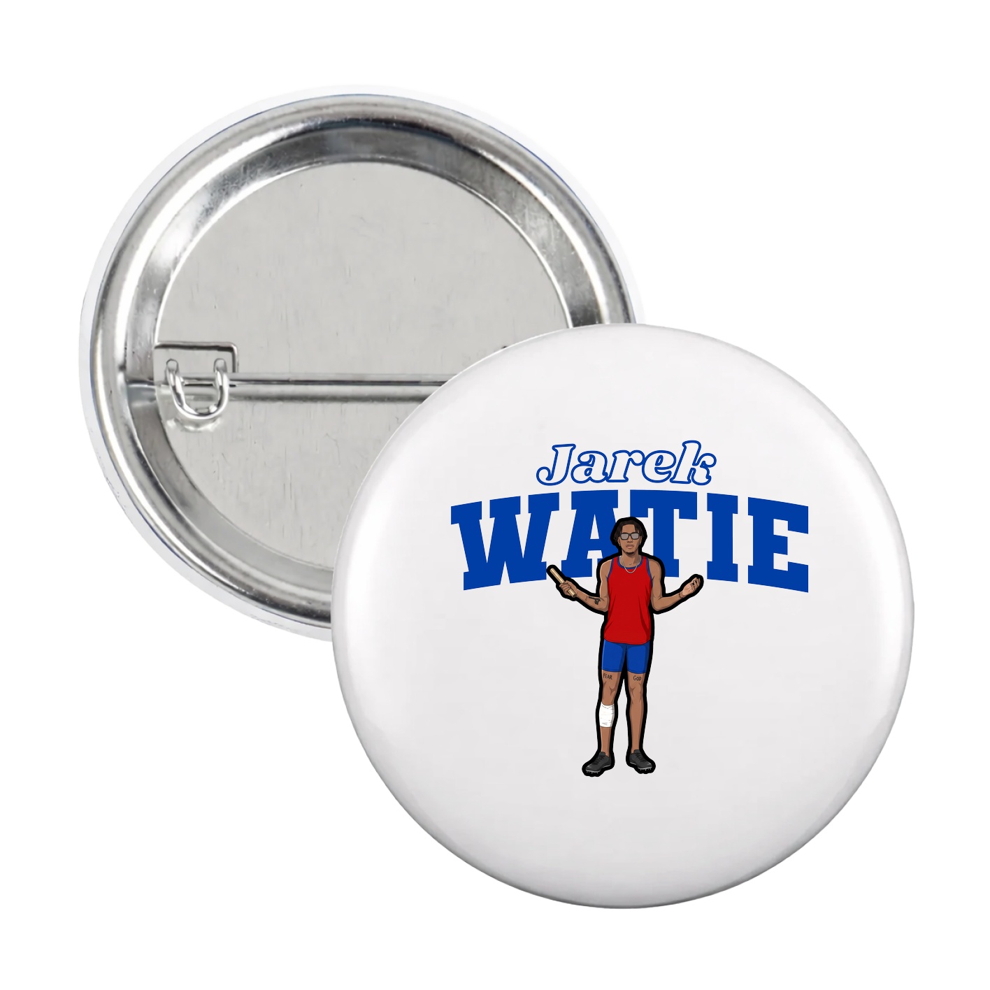 Game Day Button — Name Arch in White