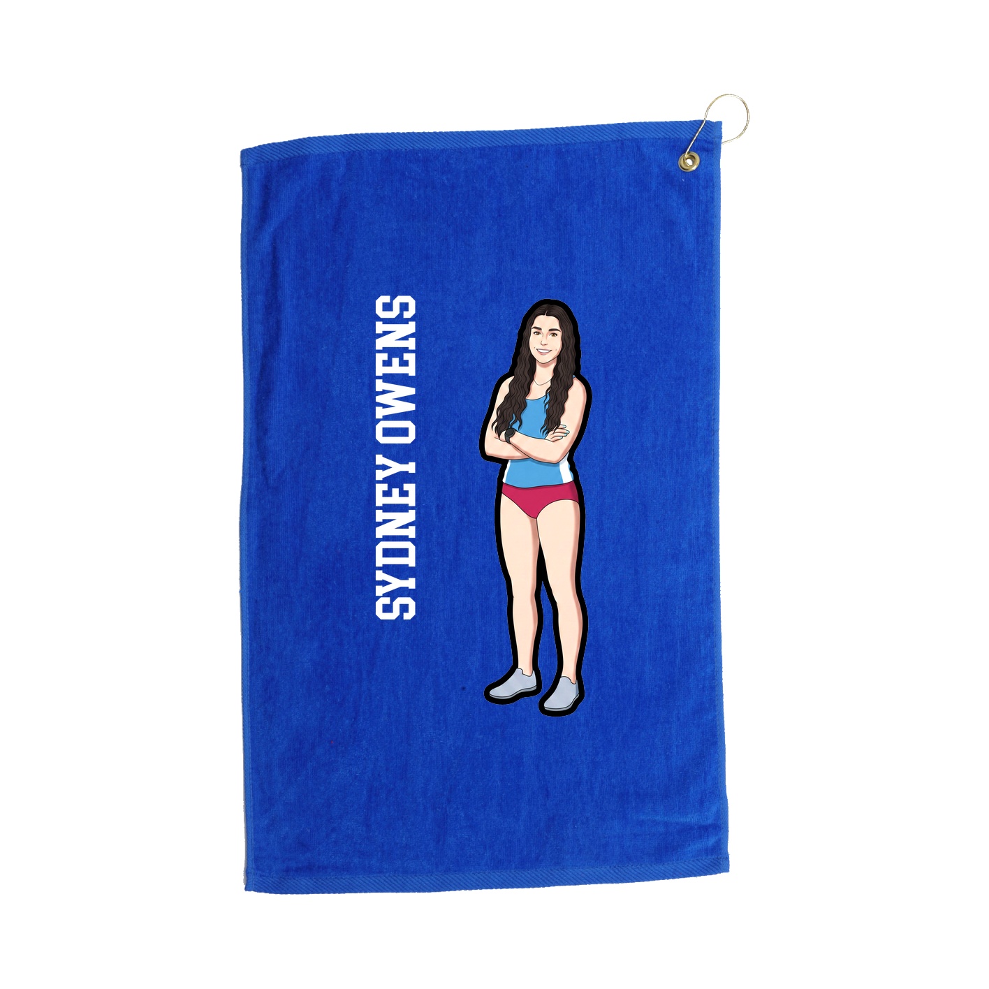 Golf Towel — Name Vertical in Royal