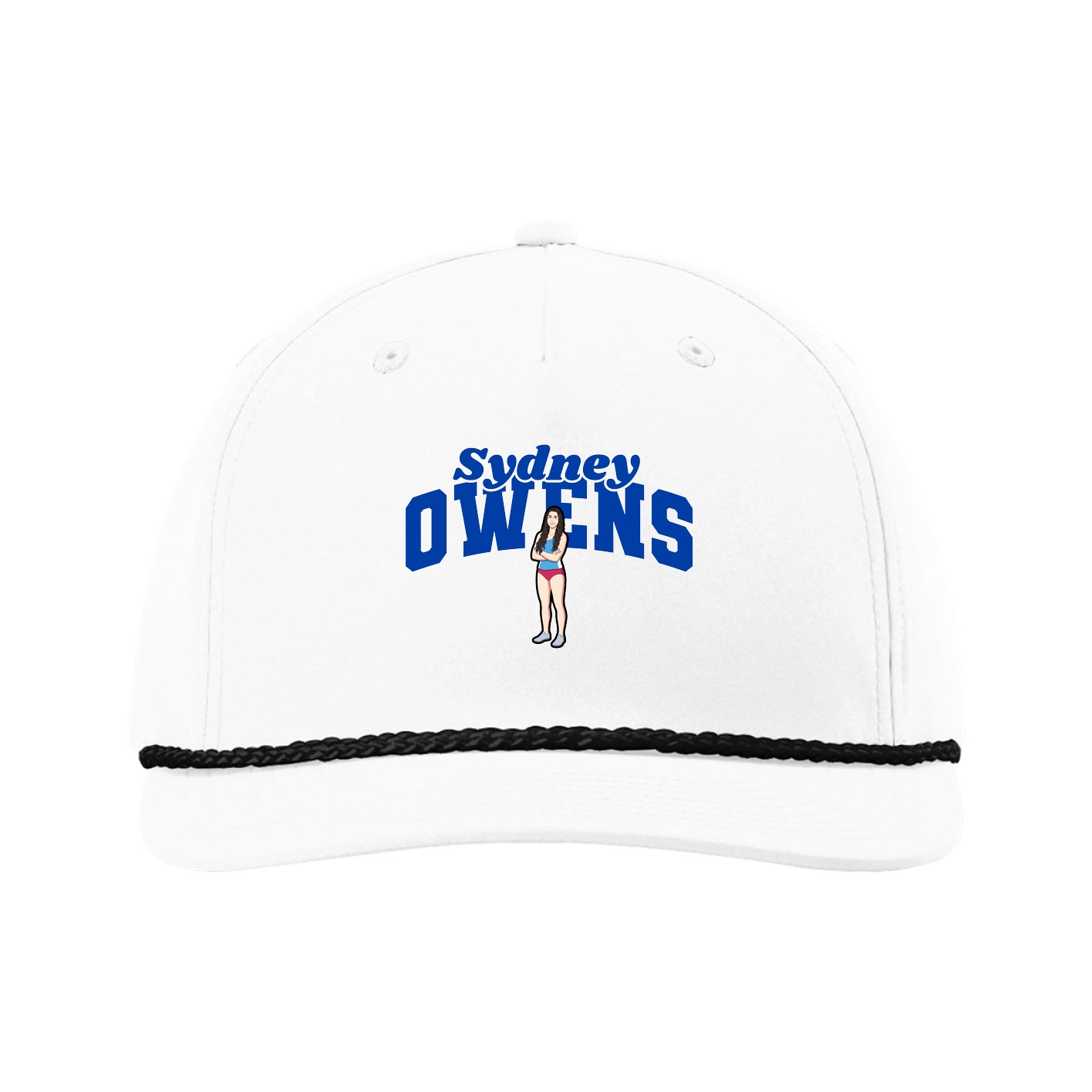 Five-Panel Classic Rope Cap — Signature Arch in White