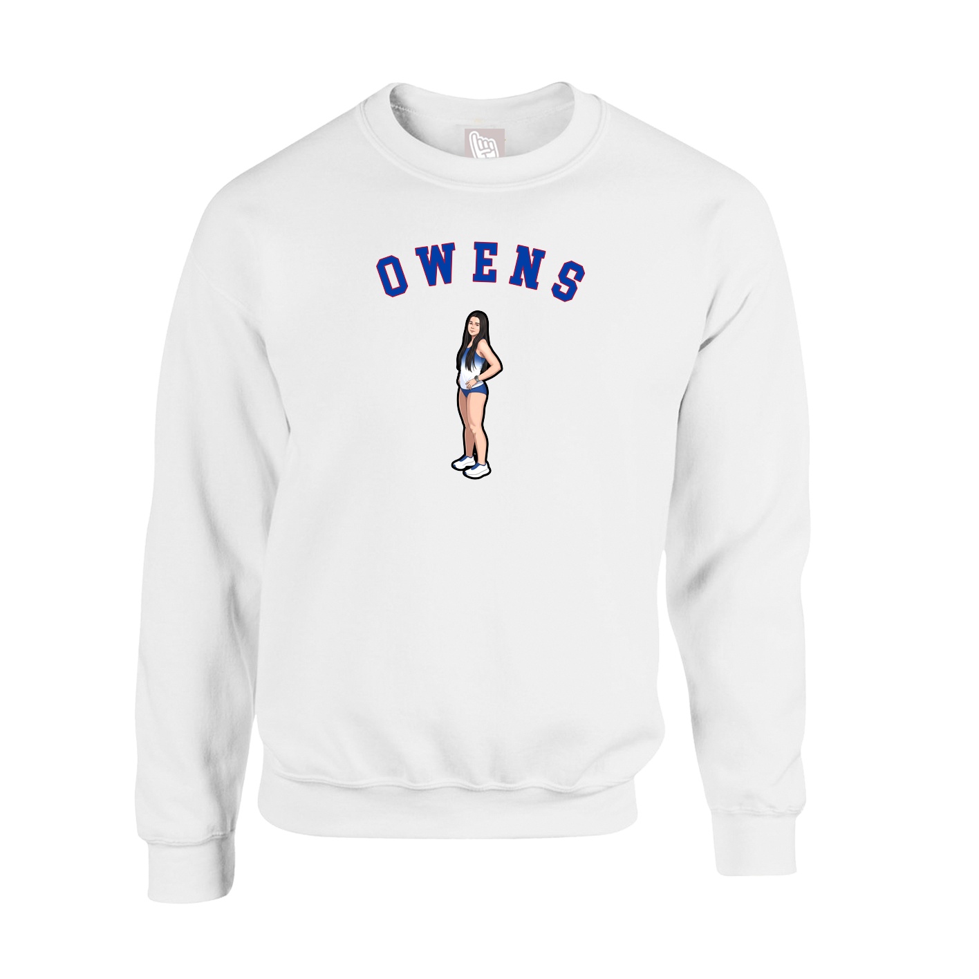 Fleece Crew — Shirsey Arch in White