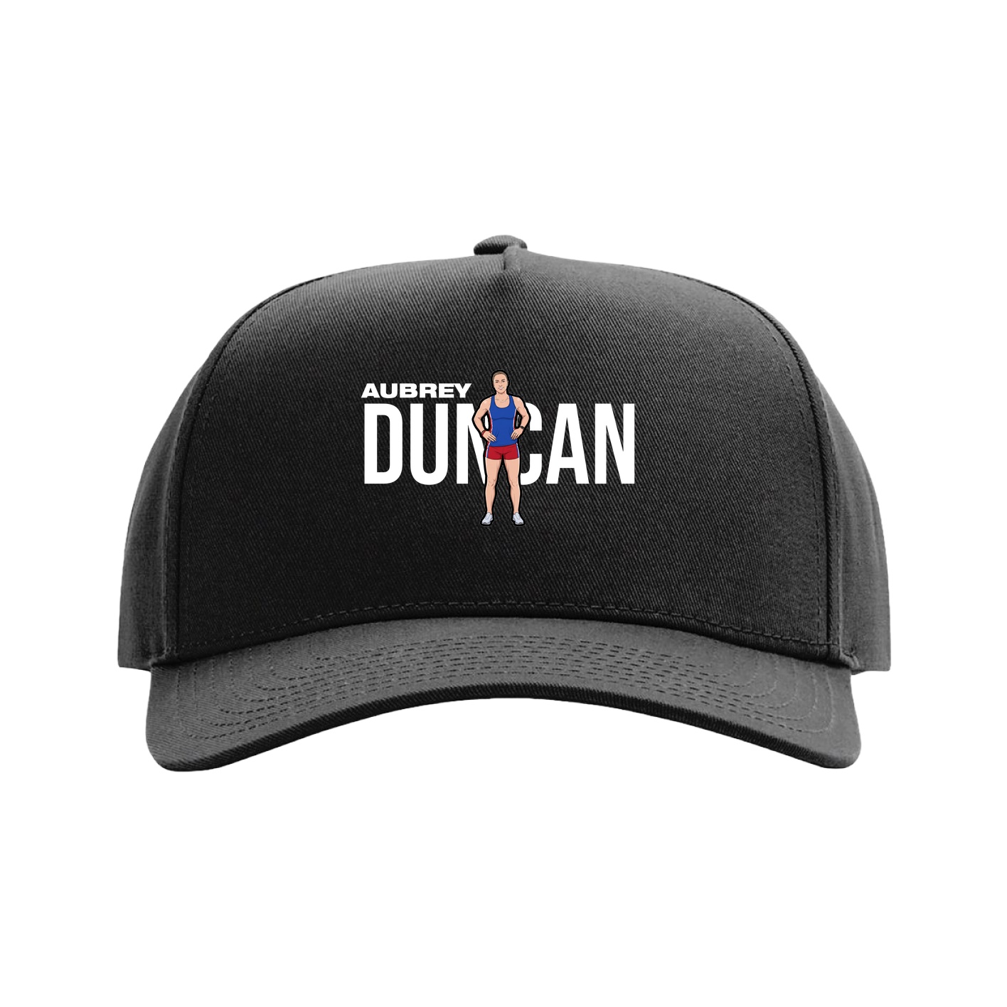 Full Fabric Five-Panel Champ Cap — Player Name in Black
