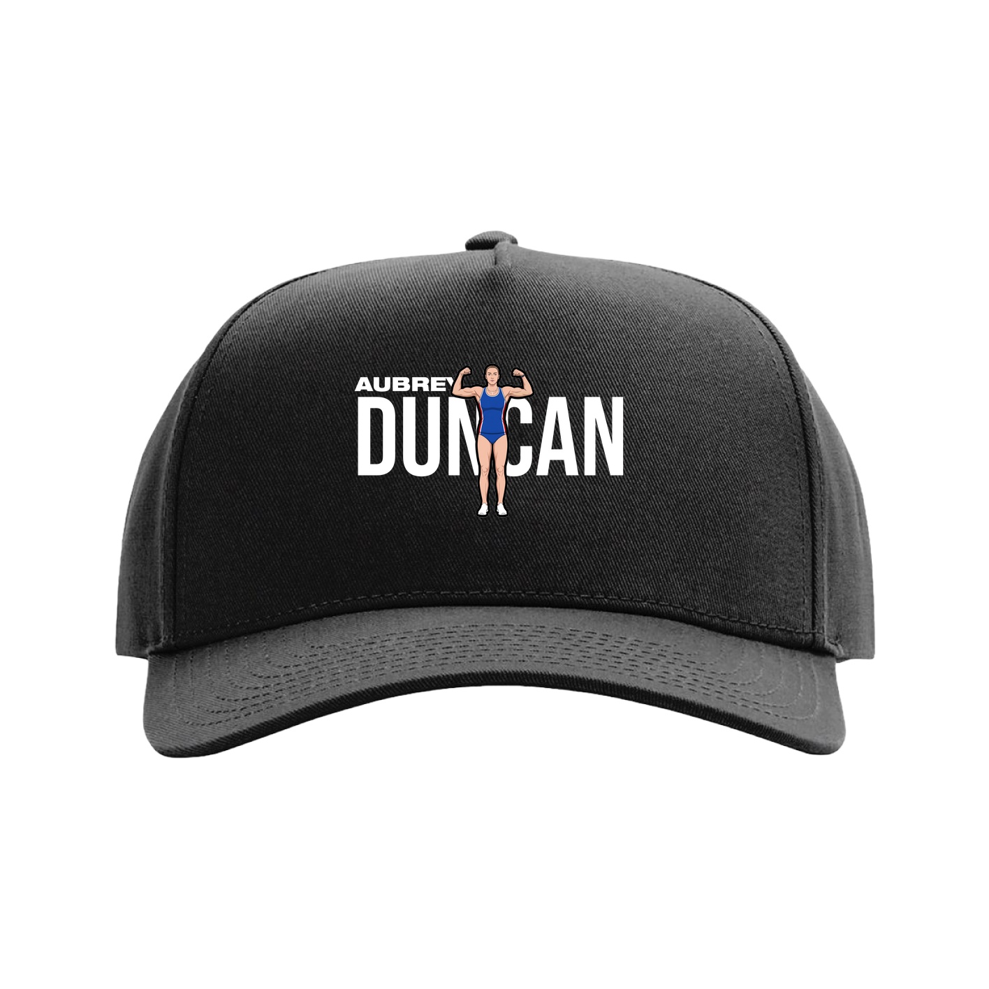 Full Fabric Five-Panel Champ Cap — Player Name in Black