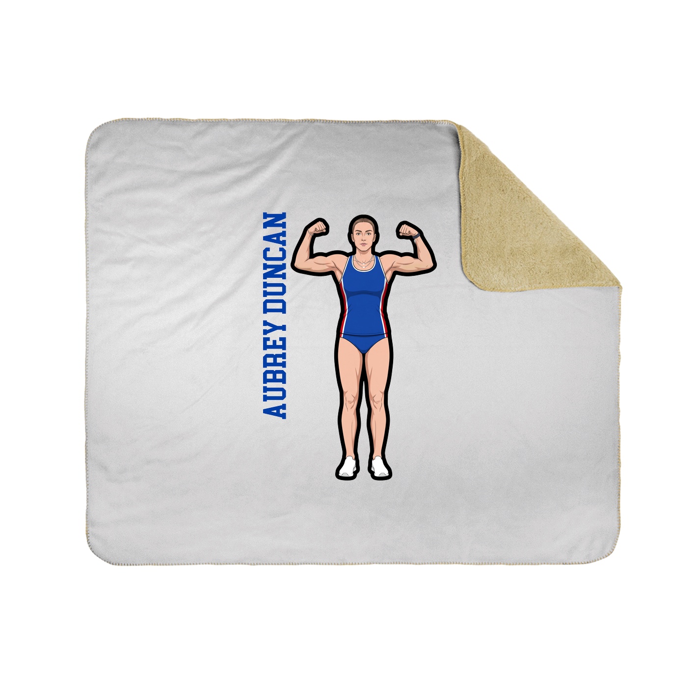 Throw Blanket — Name Vertical in White