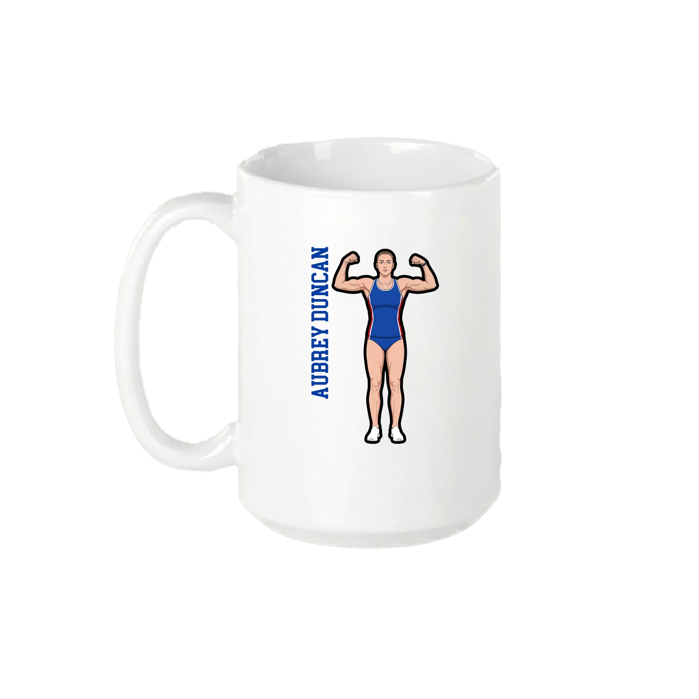 15oz Coffee Mug — Name Vertical in White
