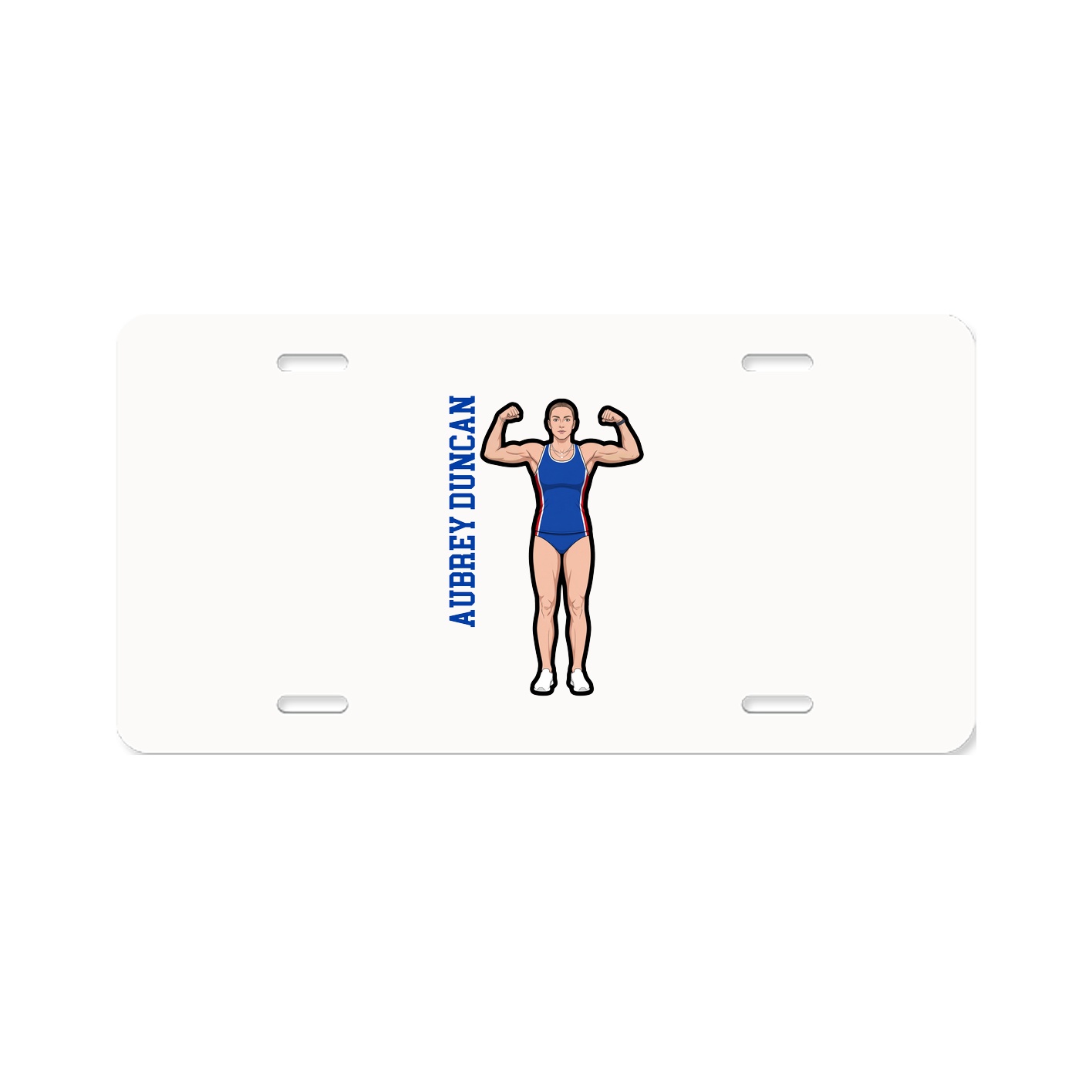 License Plate — Name Vertical in Classic