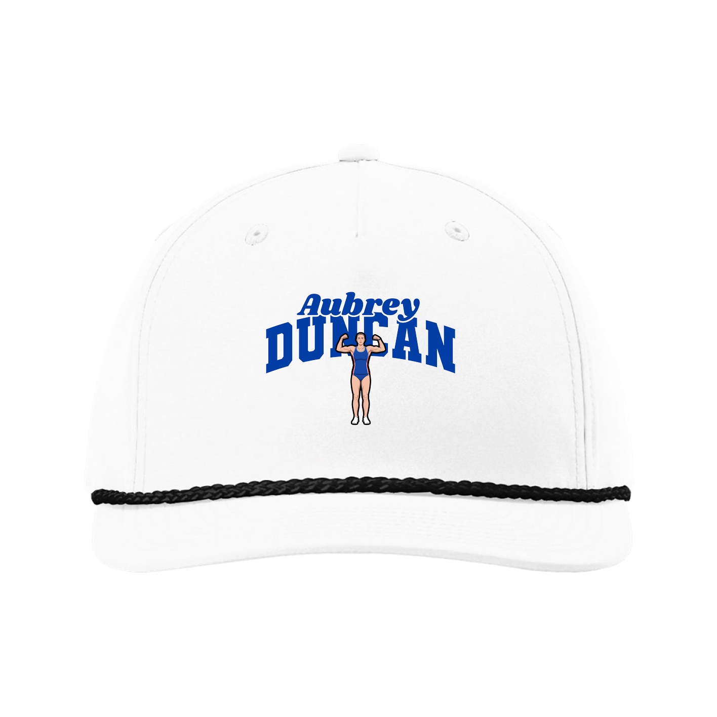 Five-Panel Classic Rope Cap — Signature Arch in White