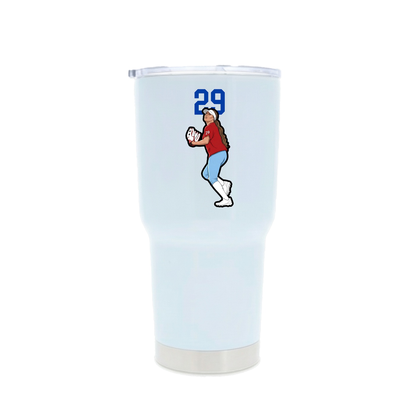 30oz Stainless Steel Tumbler — Number Top in White