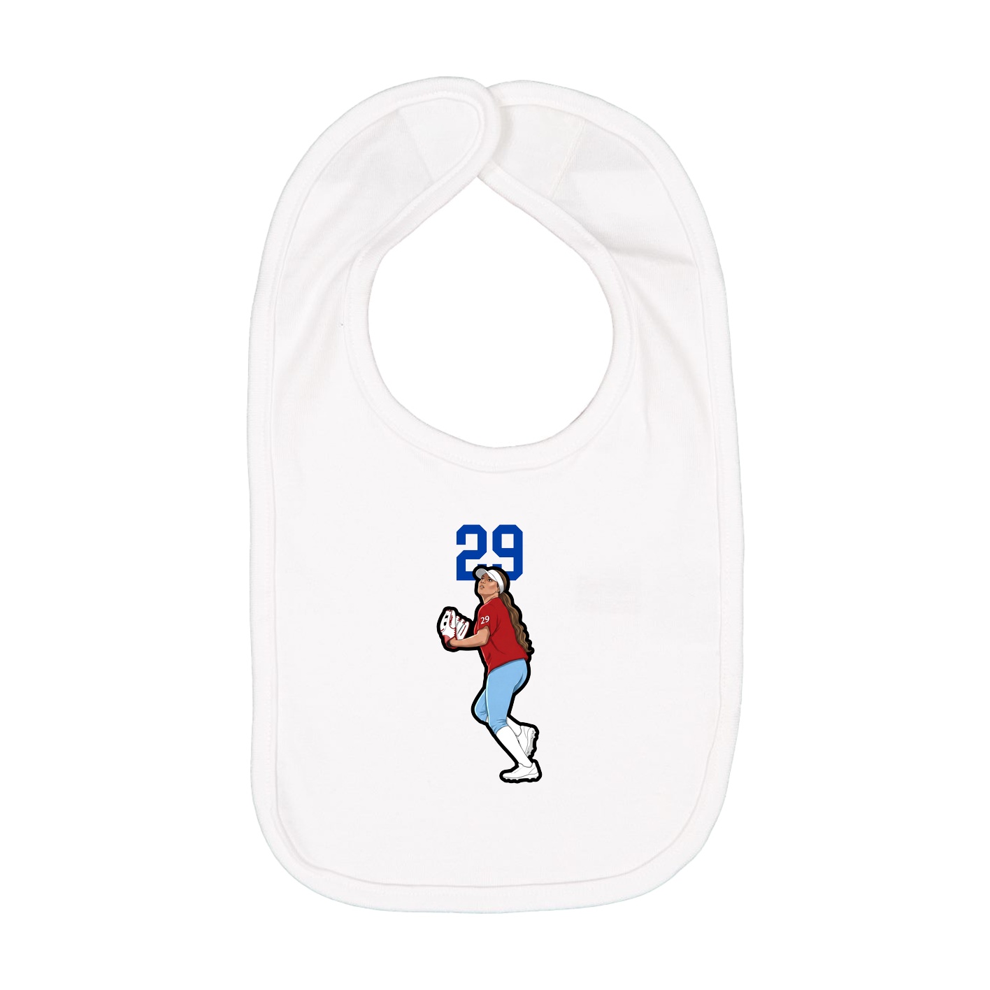 Infant Bib — Number Top in White