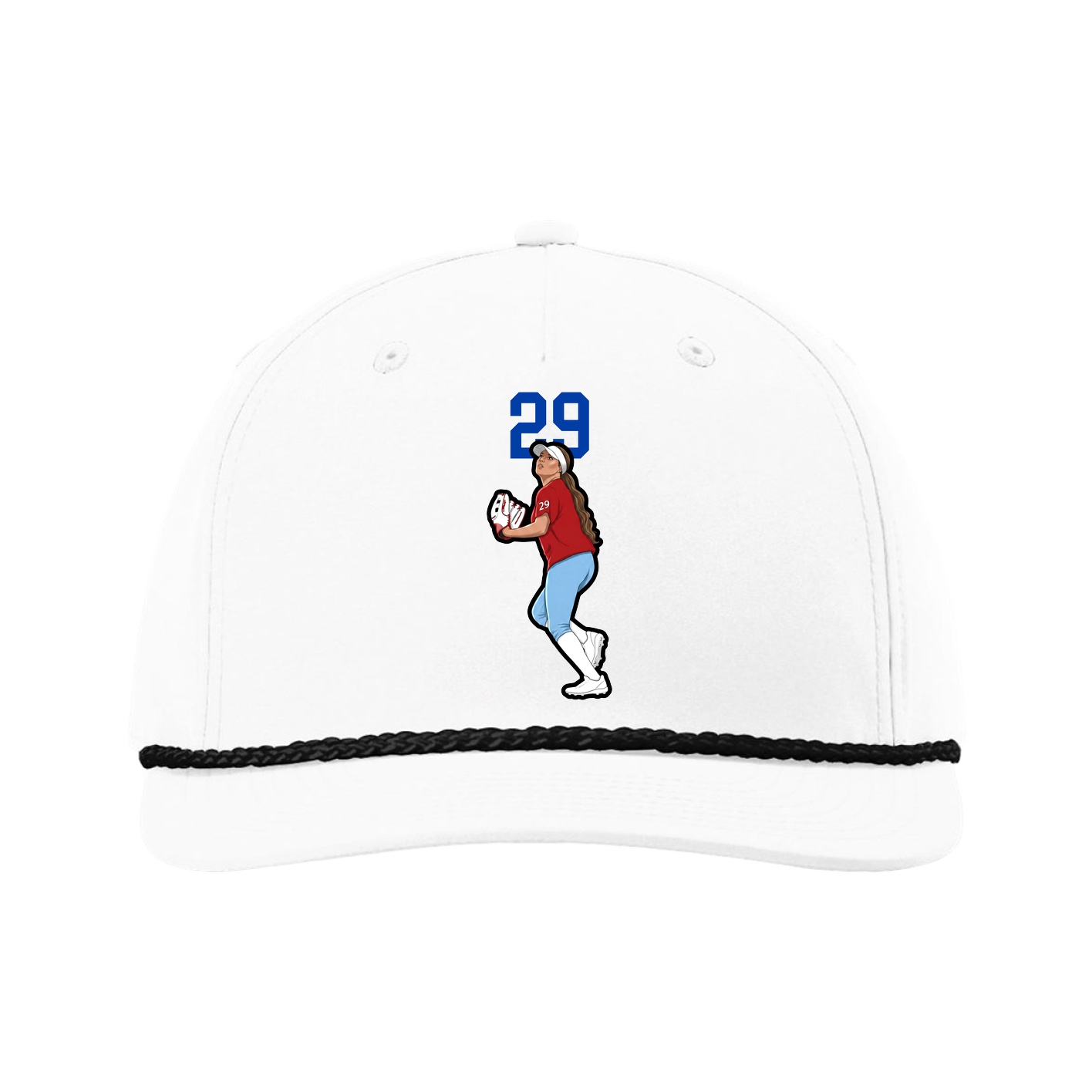 Five-Panel Classic Rope Cap — Number Top in White