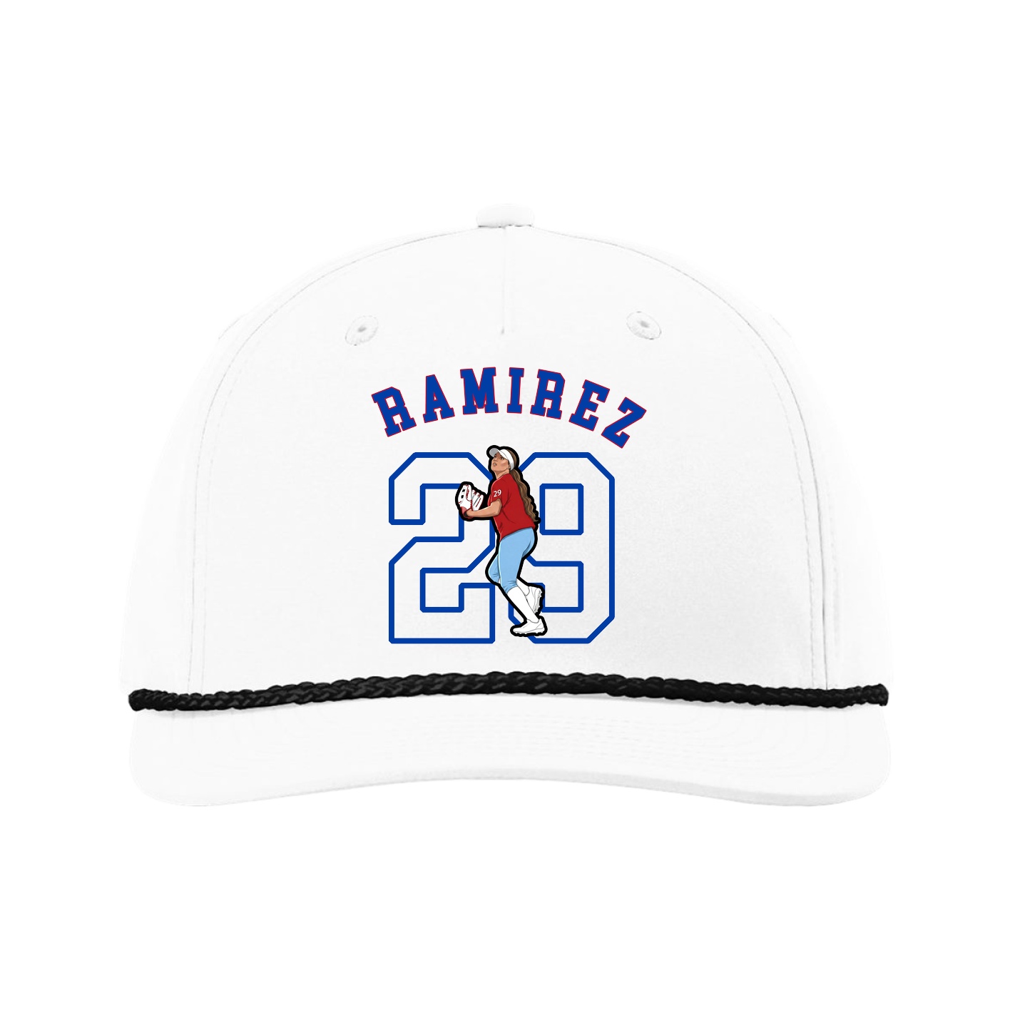 Five-Panel Classic Rope Cap — Shirsey Arch in White