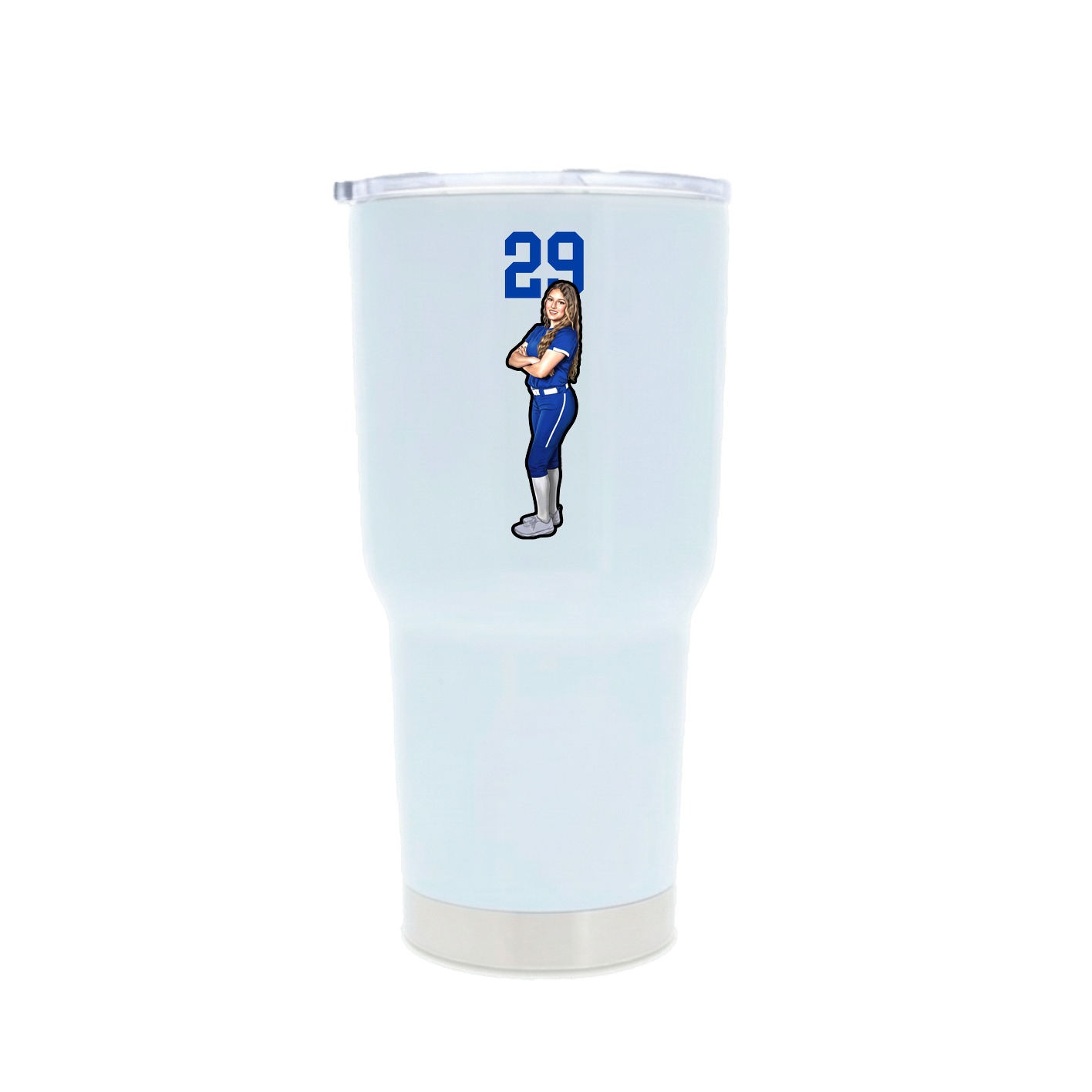 30oz Stainless Steel Tumbler — Number Top in White