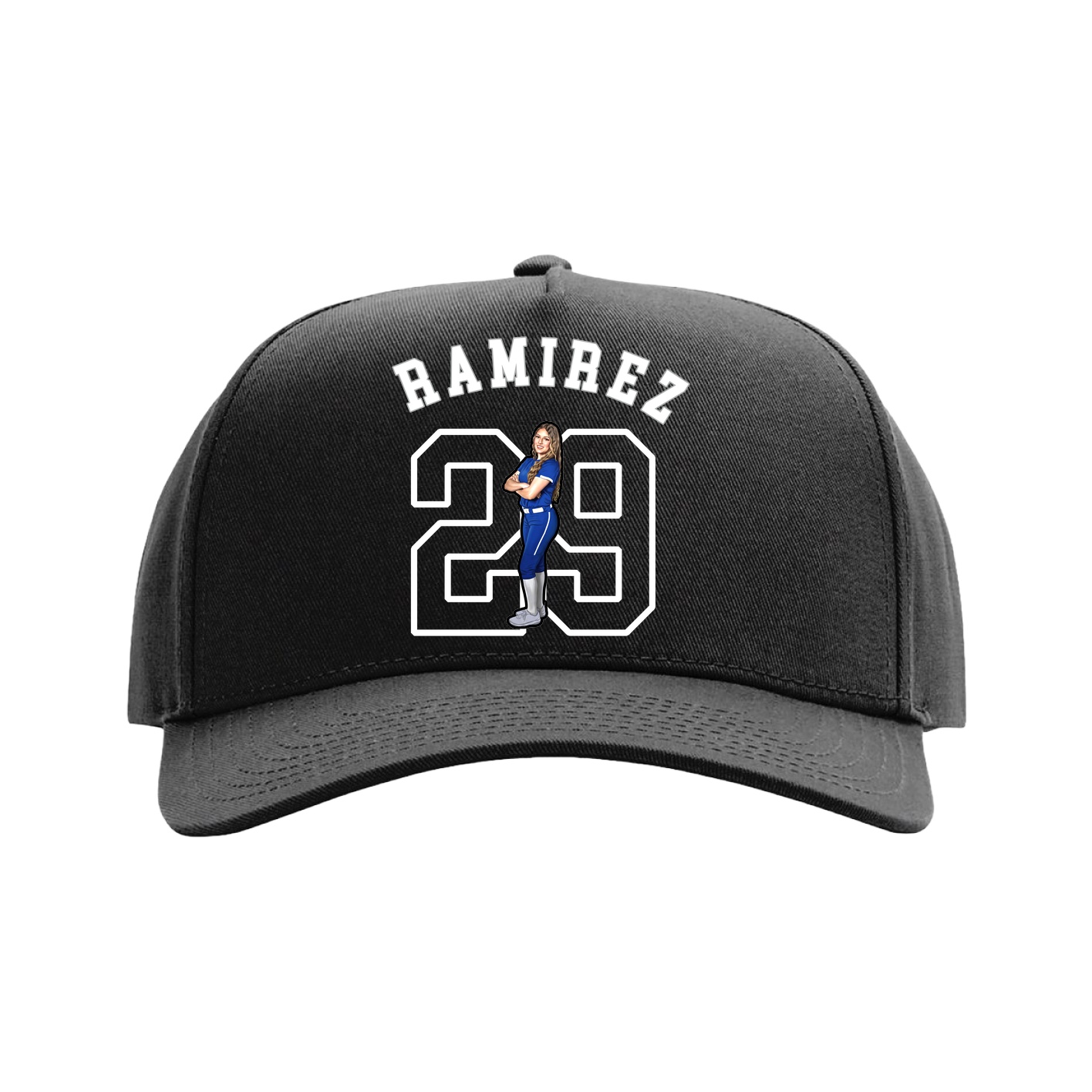 Full Fabric Five-Panel Champ Cap — Shirsey Arch in Black